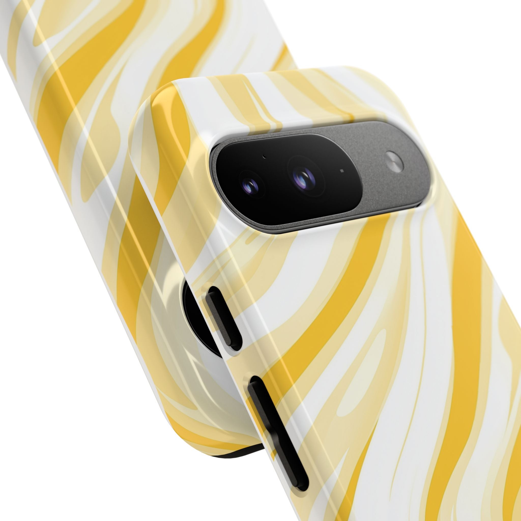 Stylish Phone Case with Yellow Marble Design