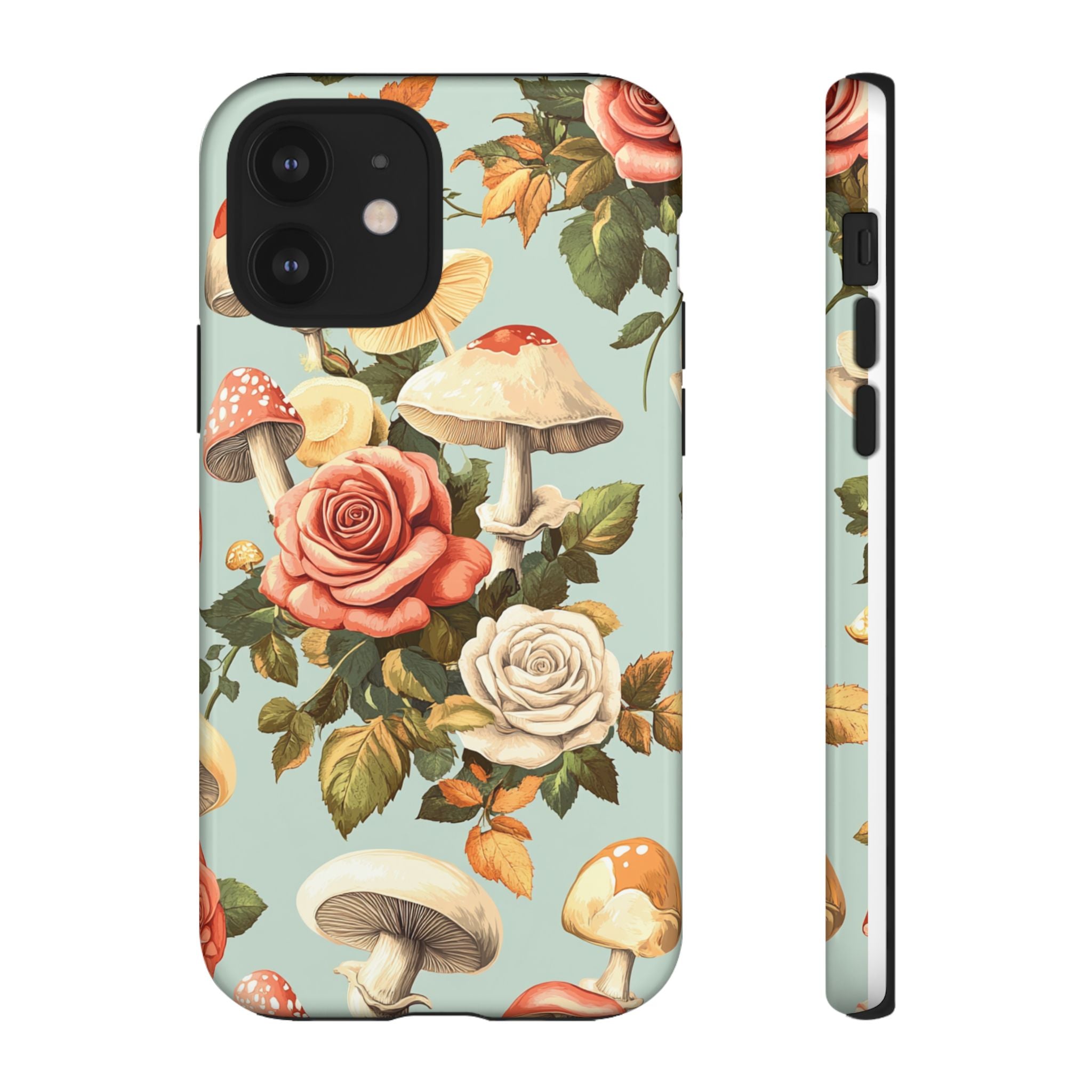 Floral Phone Case - Tough Cases with Mushroom and Rose