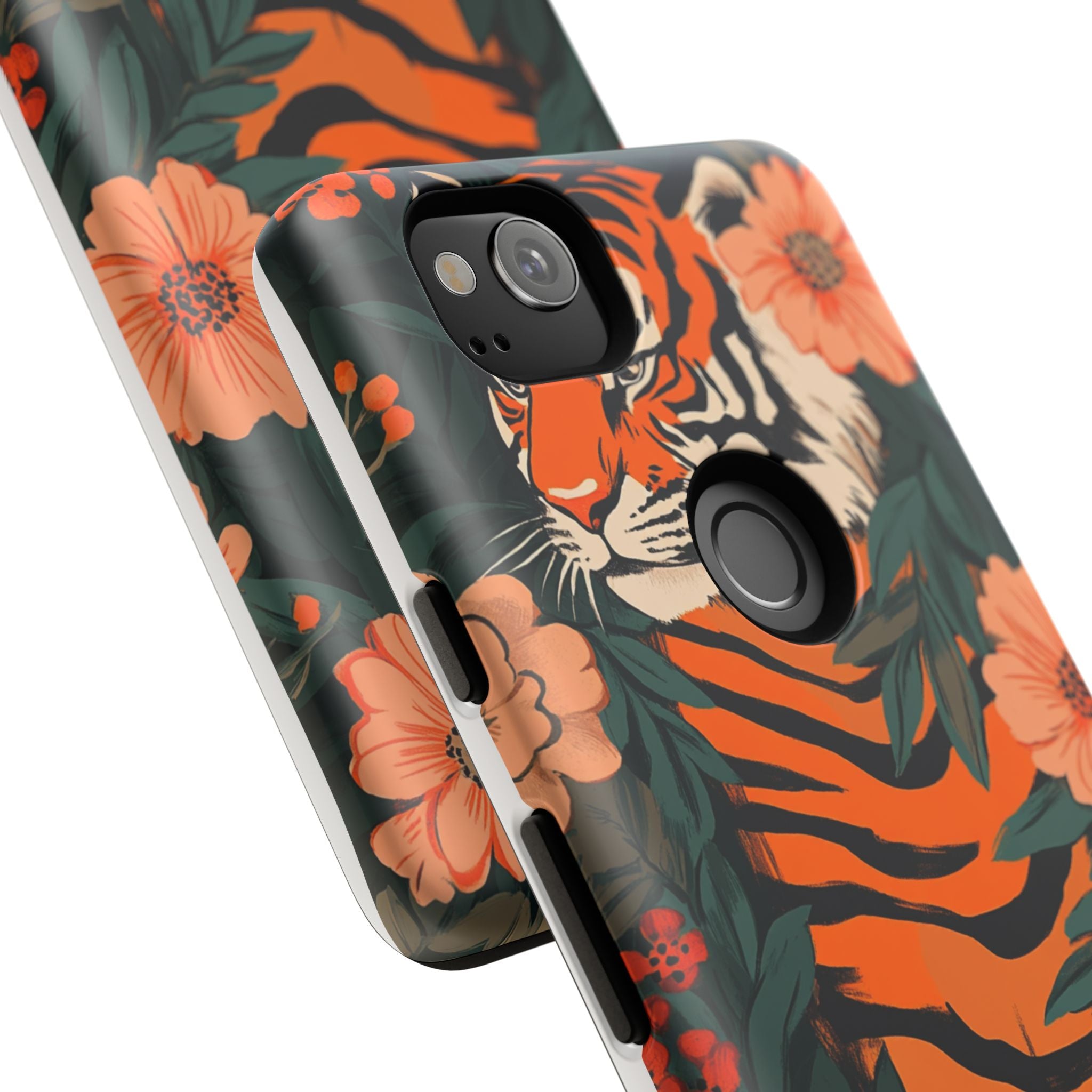 Tough Cases: Floral Tiger Phone Case