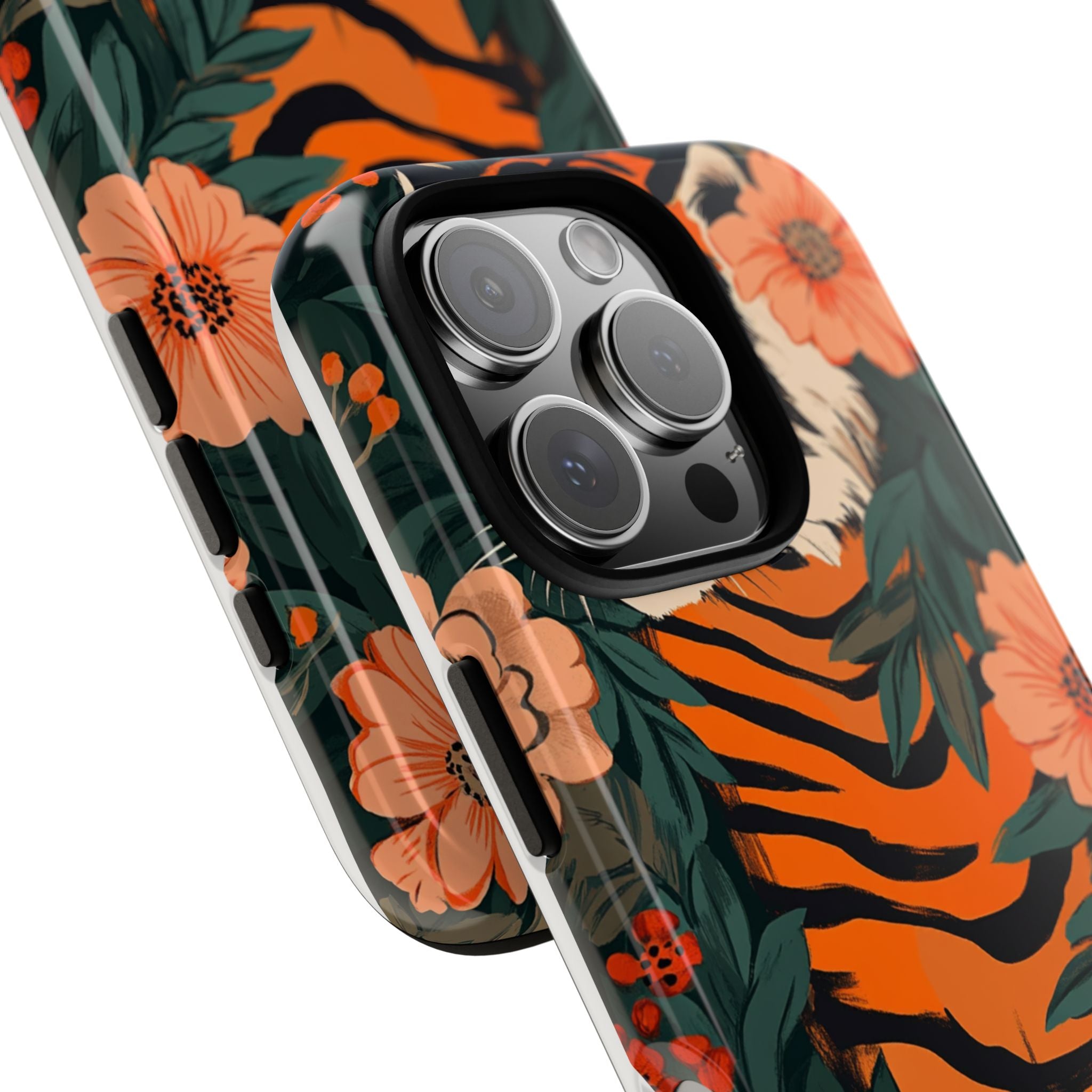 Tough Cases: Floral Tiger Phone Case