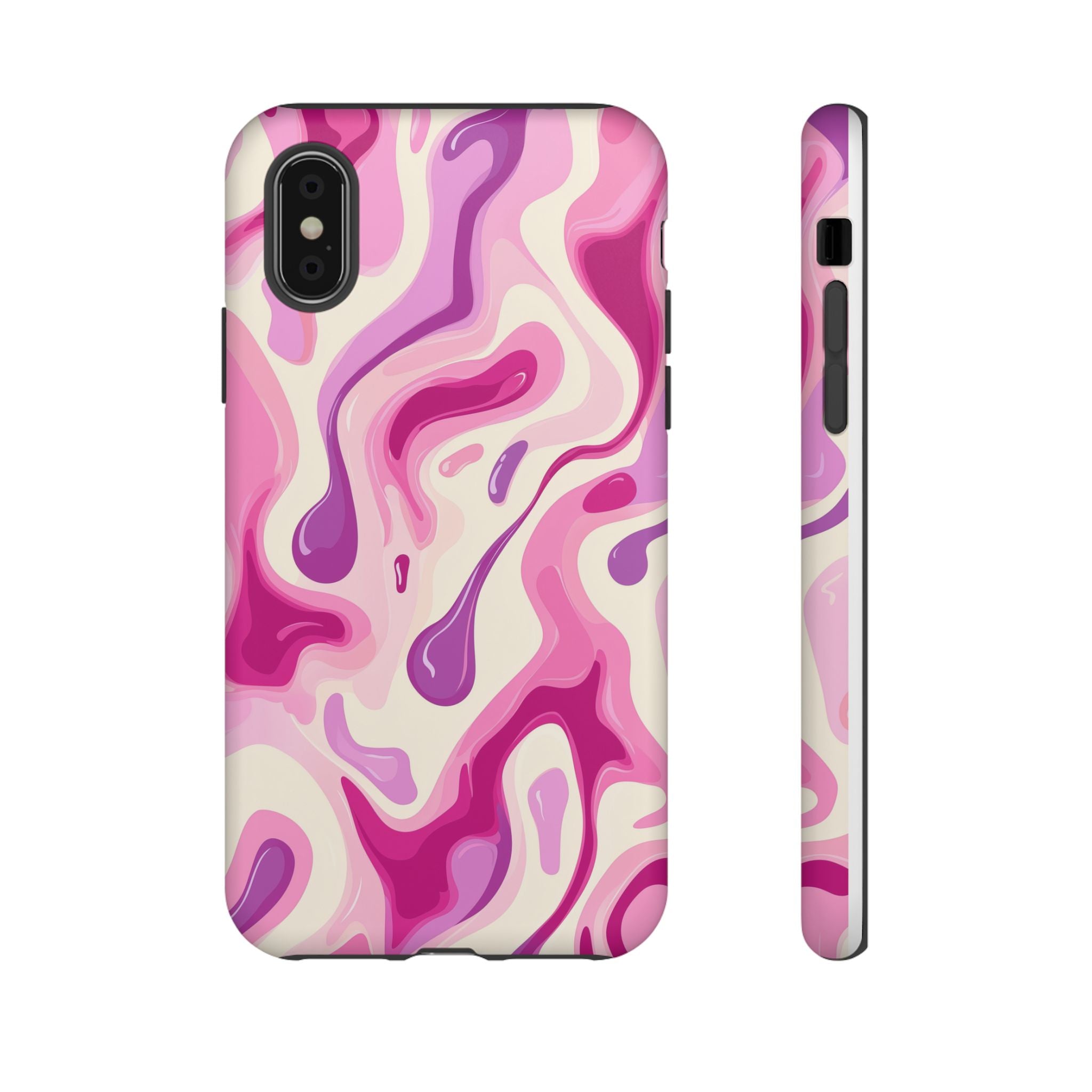Colorful Phone Case with Abstract Pink Design
