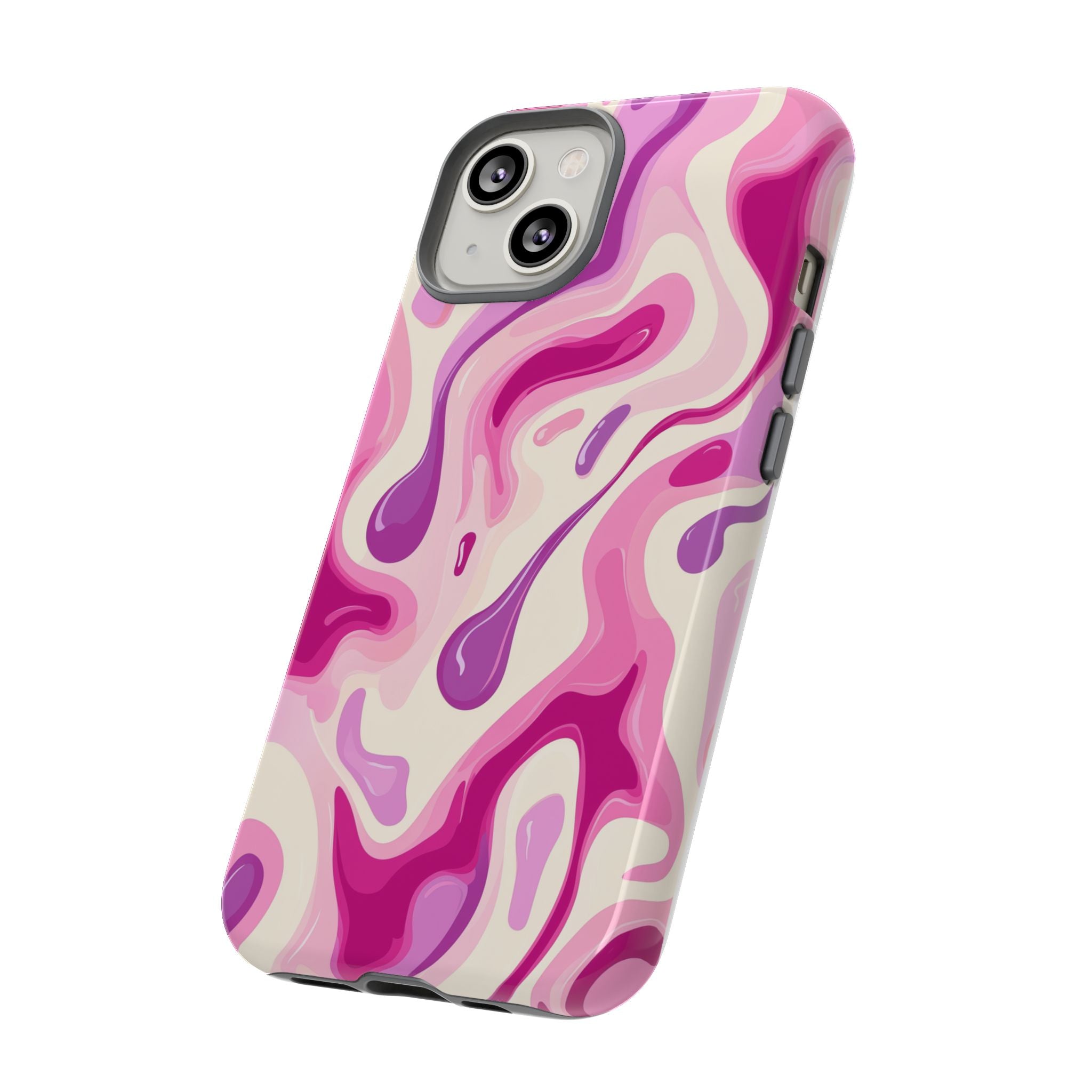 Colorful Phone Case with Abstract Pink Design
