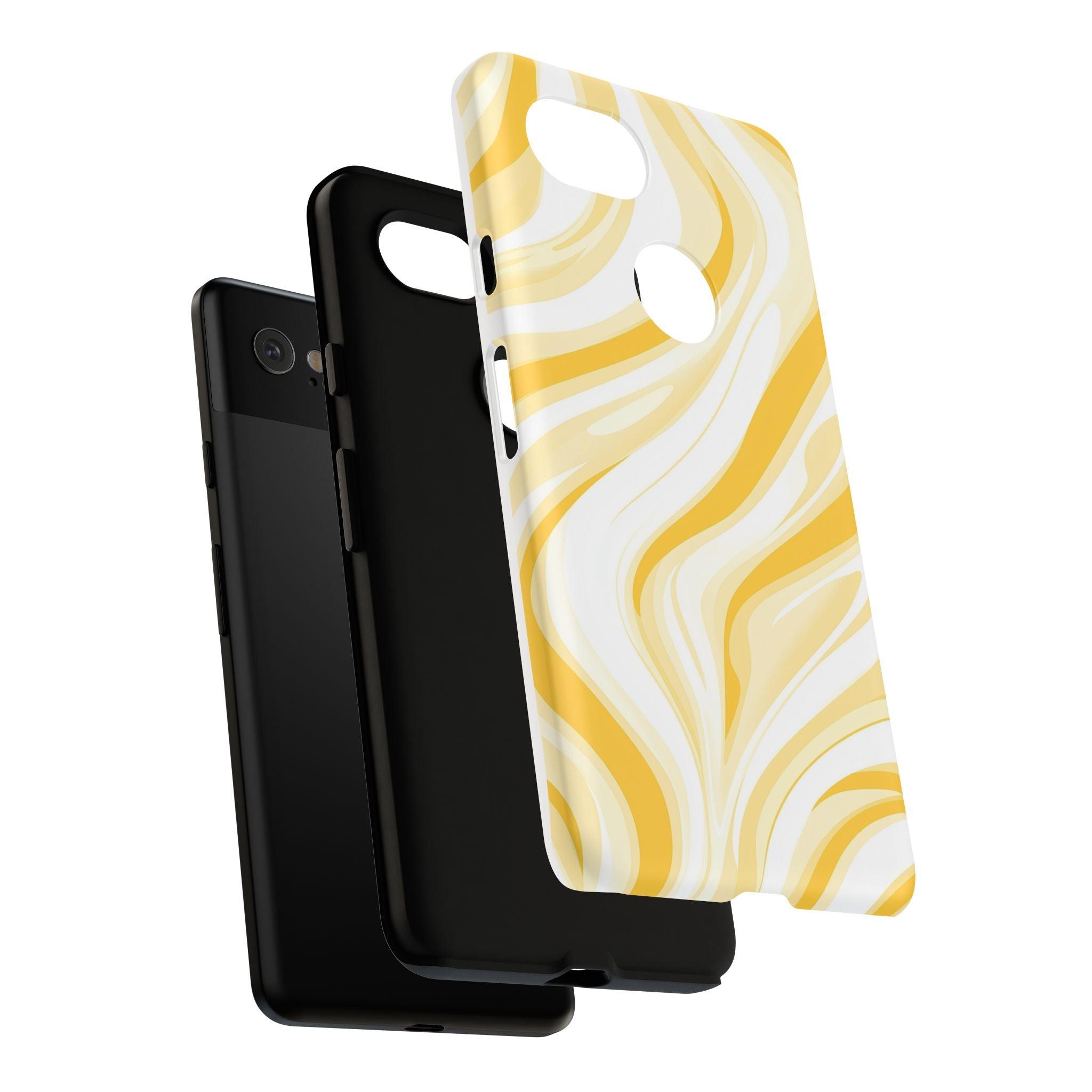 Stylish Phone Case with Yellow Marble Design