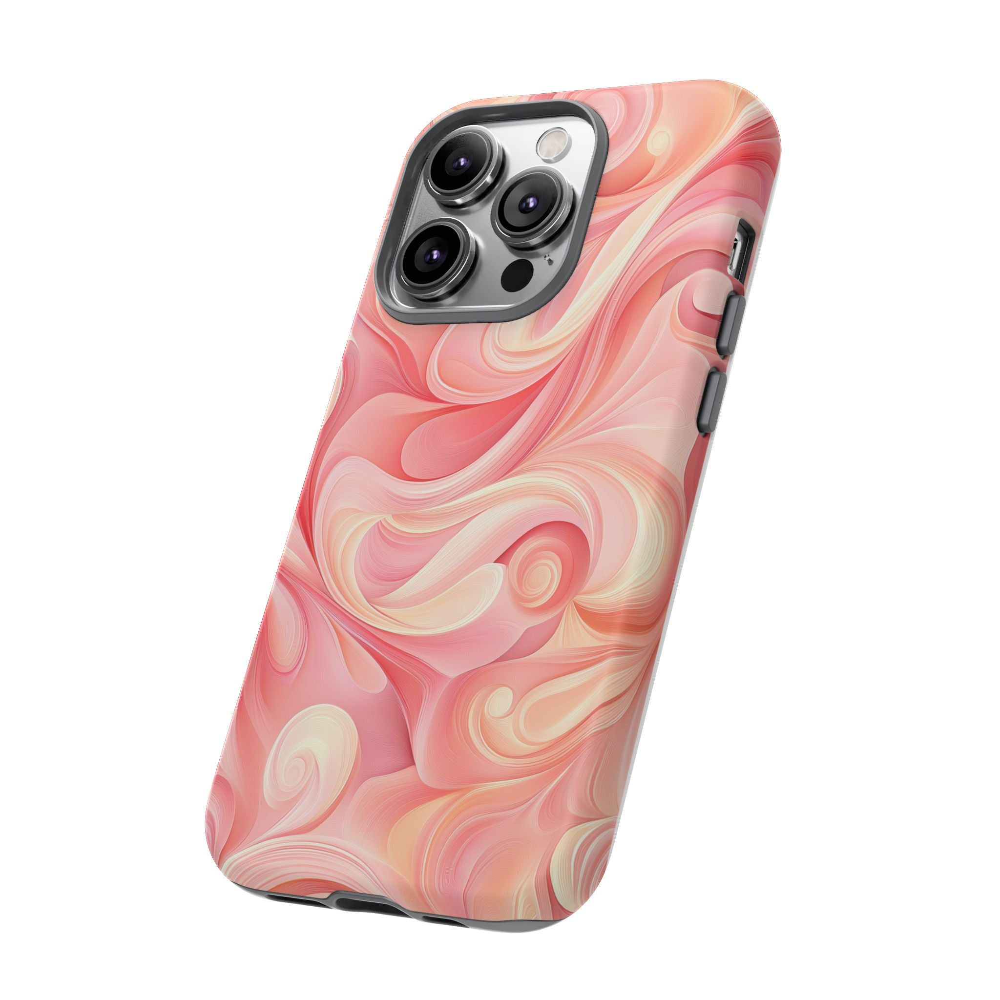 Stylish Phone Case - Tough Cases with Abstract Pink Swirls