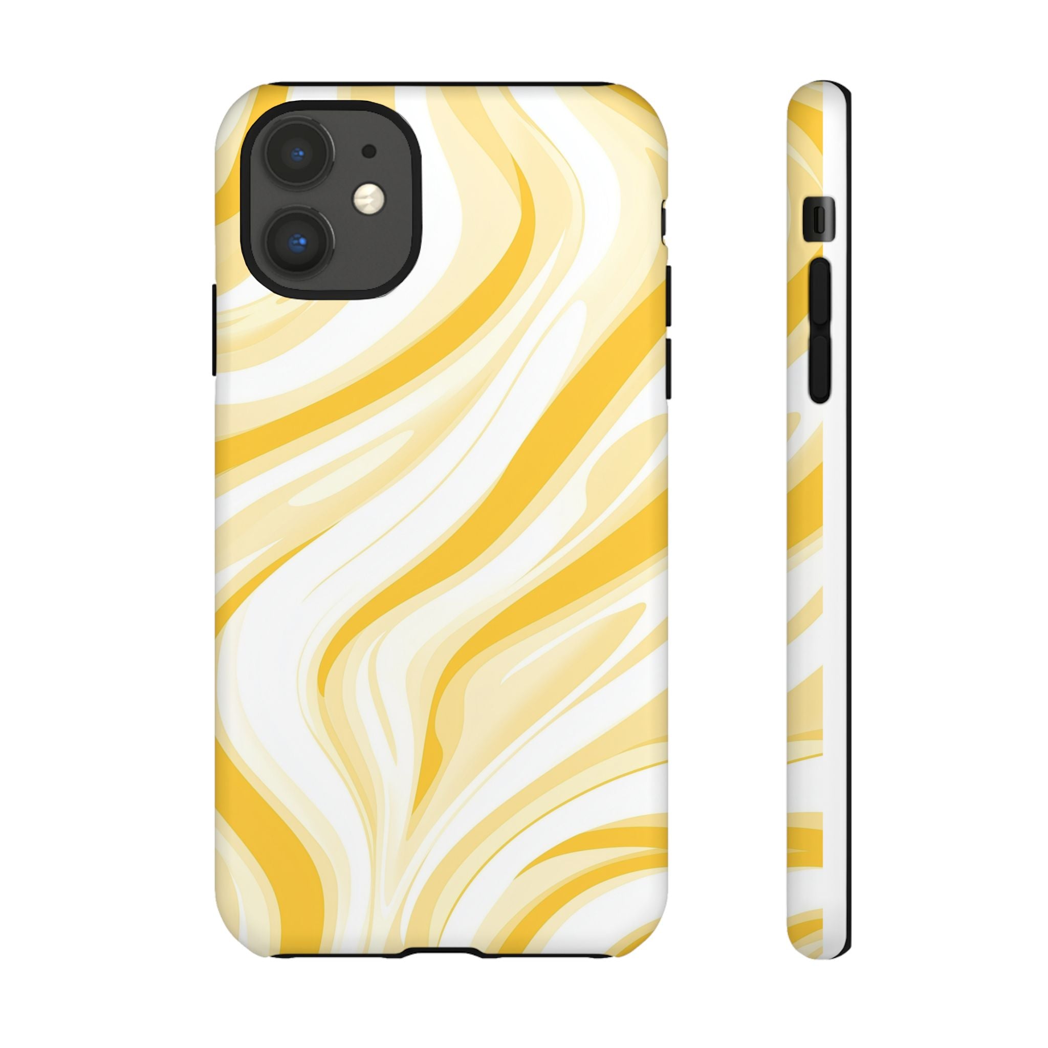 Stylish Phone Case with Yellow Marble Design