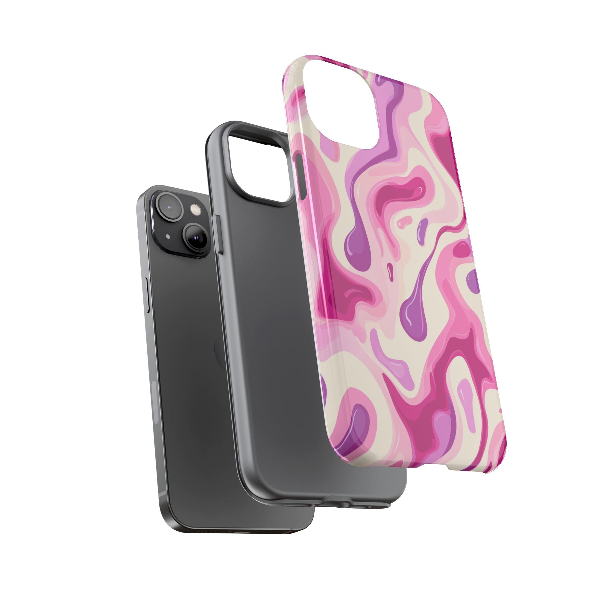 Colorful Phone Case with Abstract Pink Design