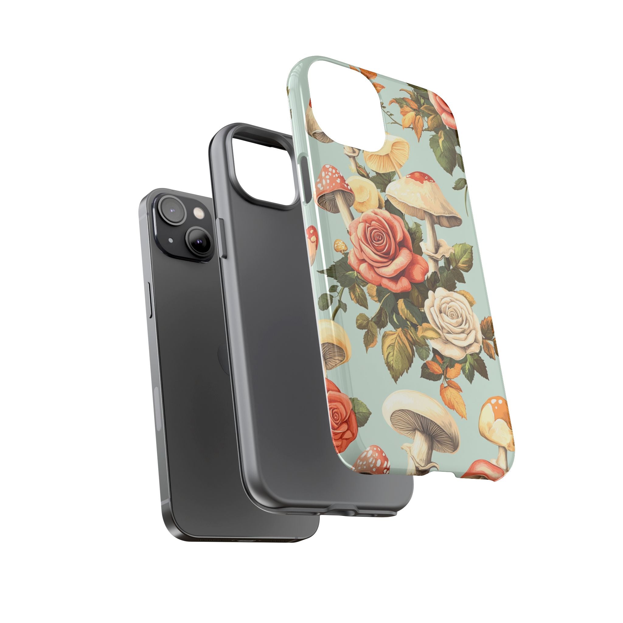 Floral Phone Case - Tough Cases with Mushroom and Rose