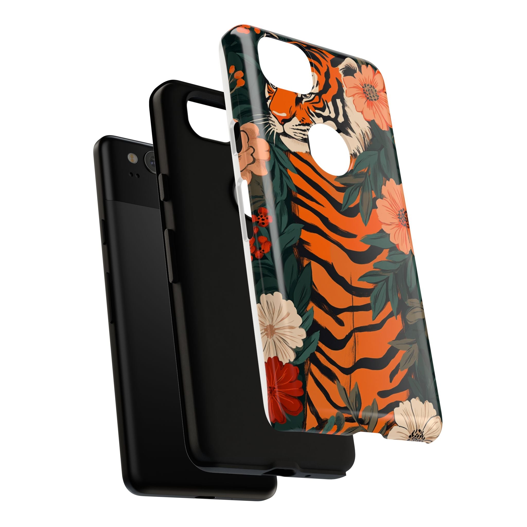 Tough Cases: Floral Tiger Phone Case