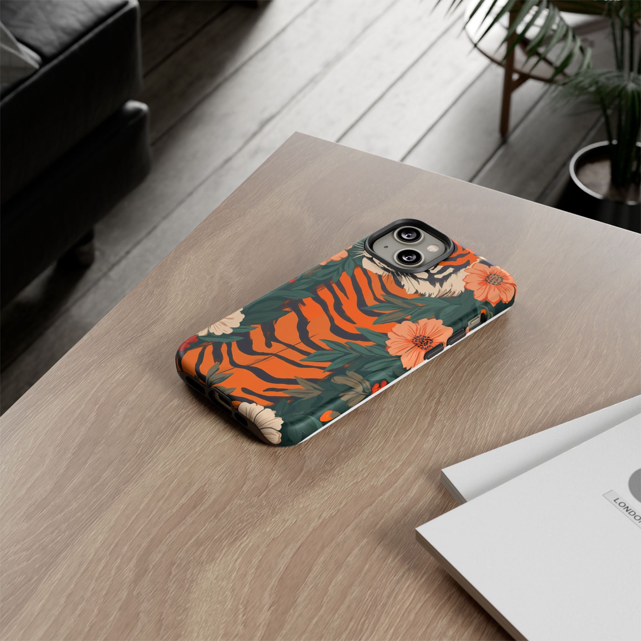Tough Cases: Floral Tiger Phone Case