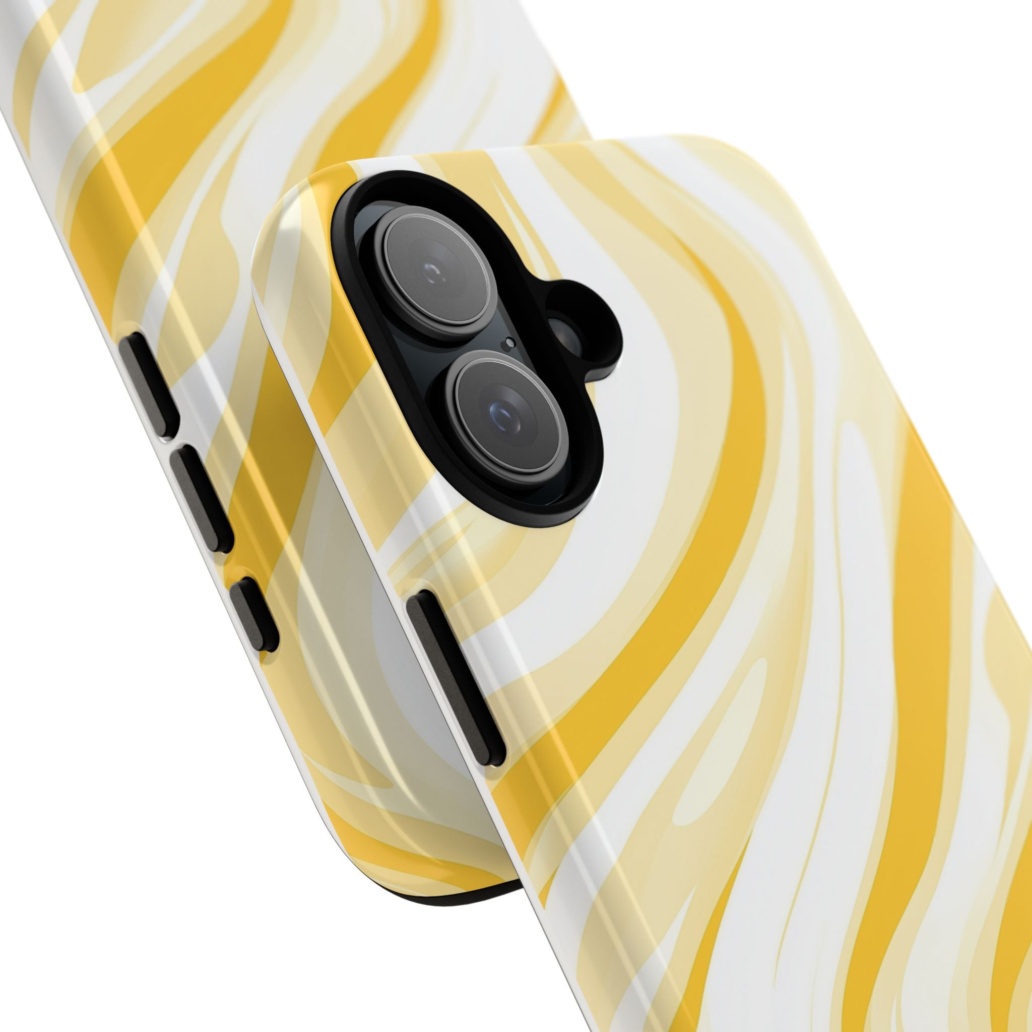 Stylish Phone Case with Yellow Marble Design