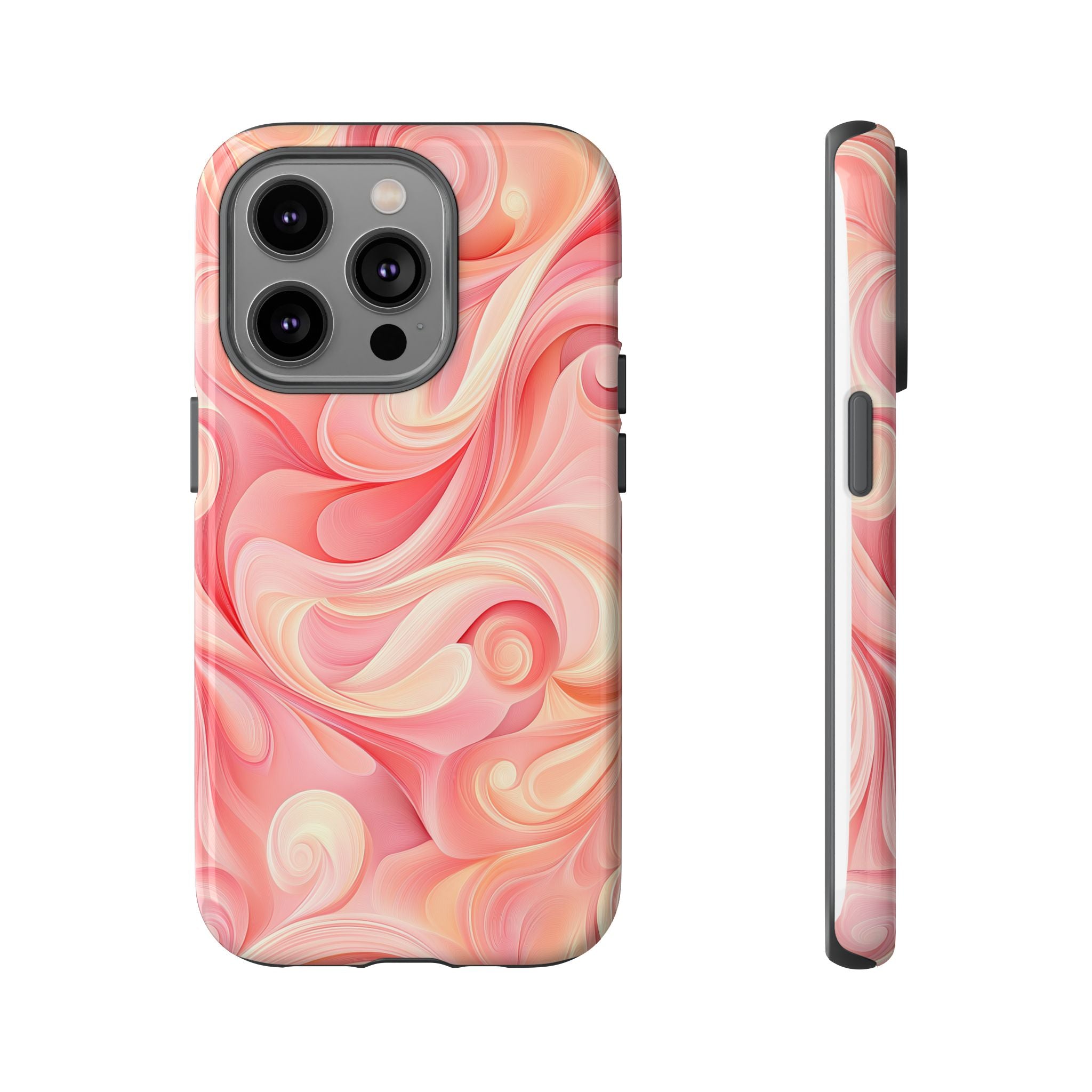 Stylish Phone Case - Tough Cases with Abstract Pink Swirls