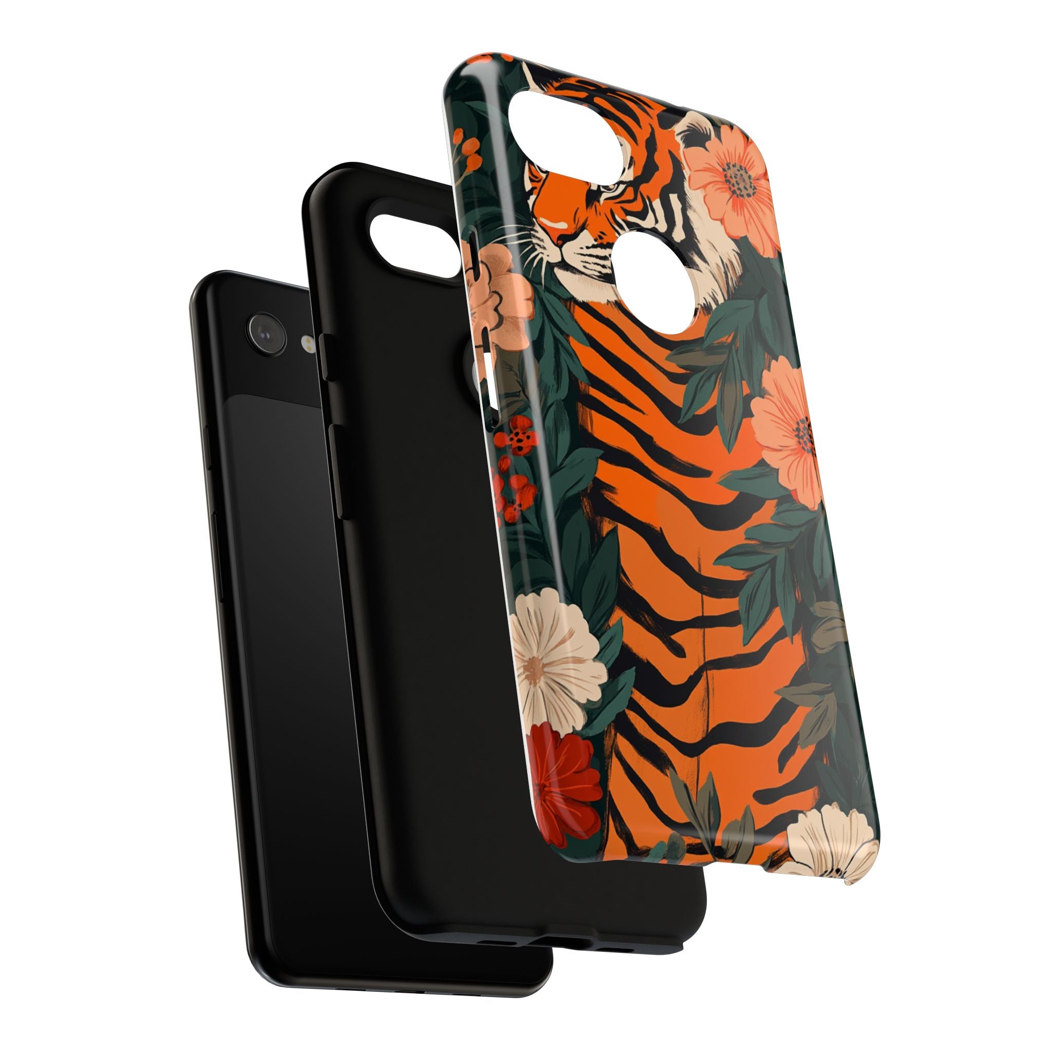 Tough Cases: Floral Tiger Phone Case