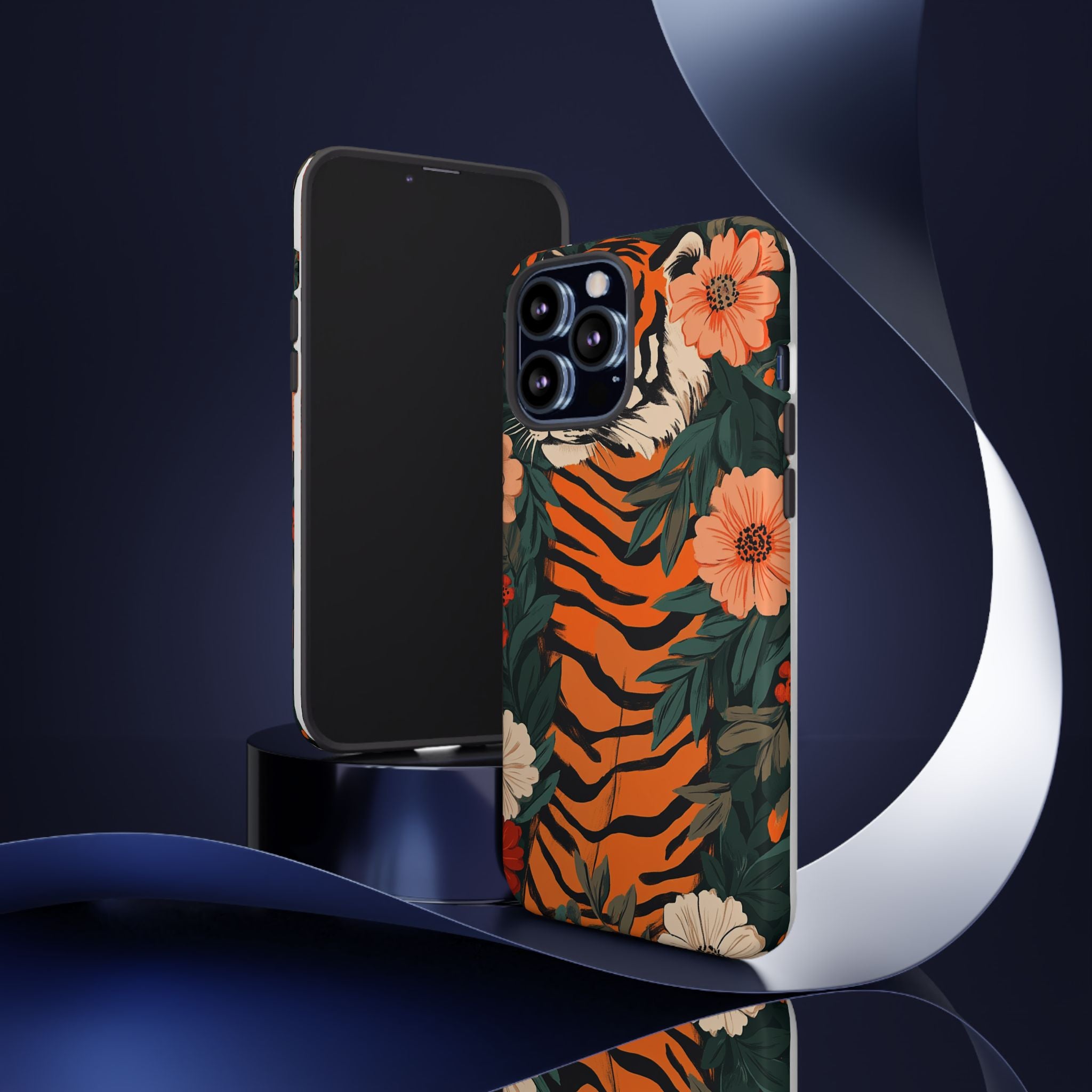 Tough Cases: Floral Tiger Phone Case