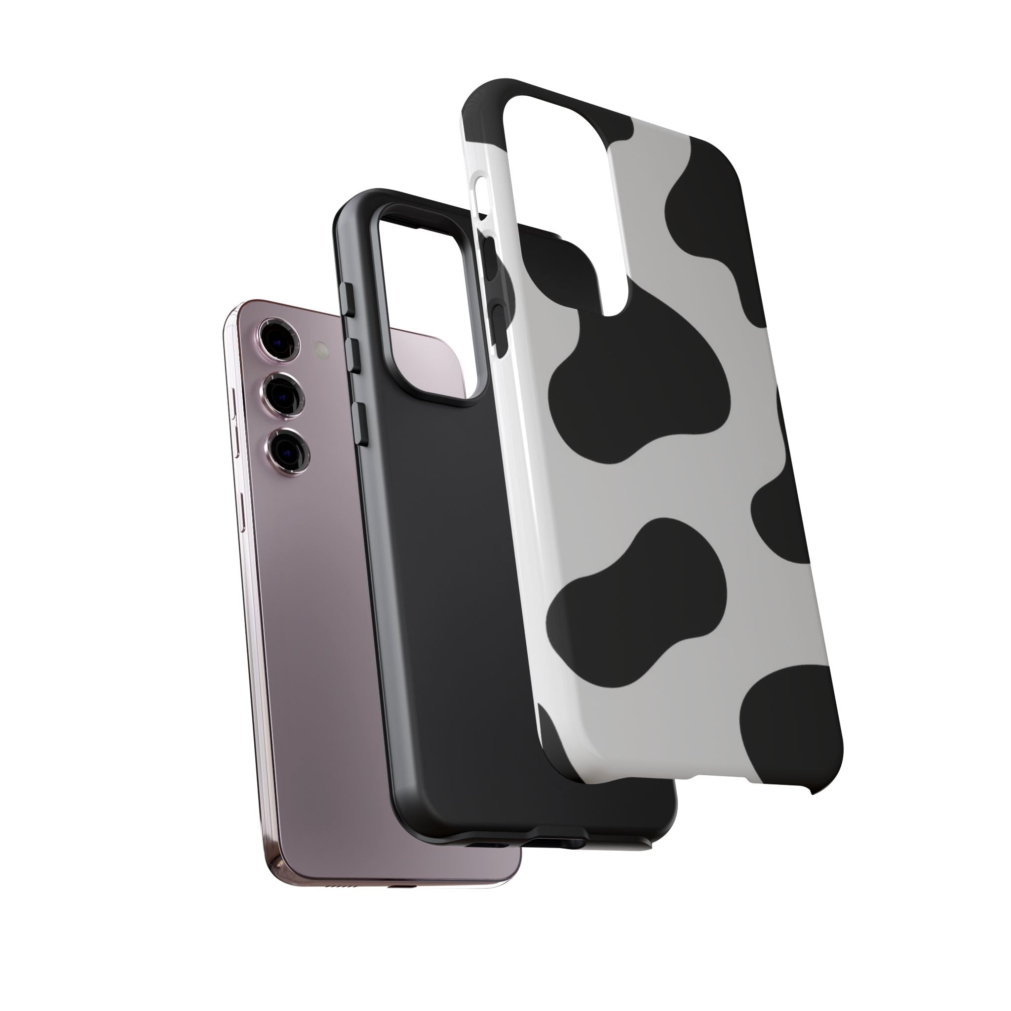 Black and White Cow Print Phone Case, Cute Tough Cases, Animal Print Case, Stylish Smartphone Accessories, Cow Lover Gift