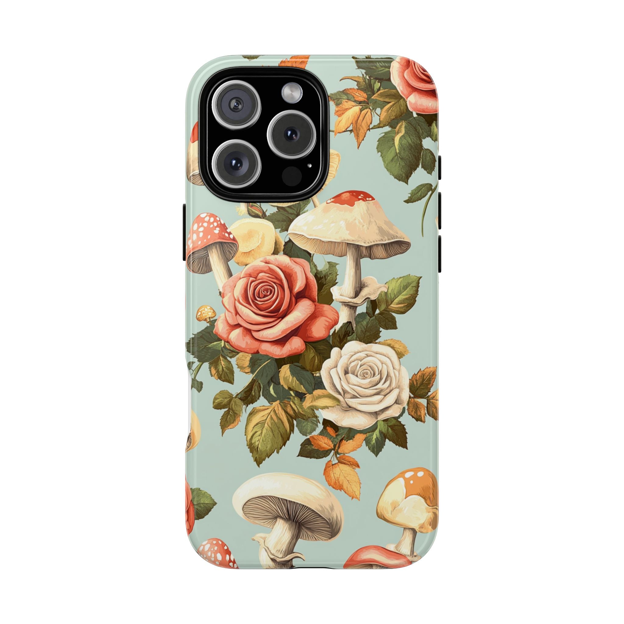 Floral Phone Case - Tough Cases with Mushroom and Rose