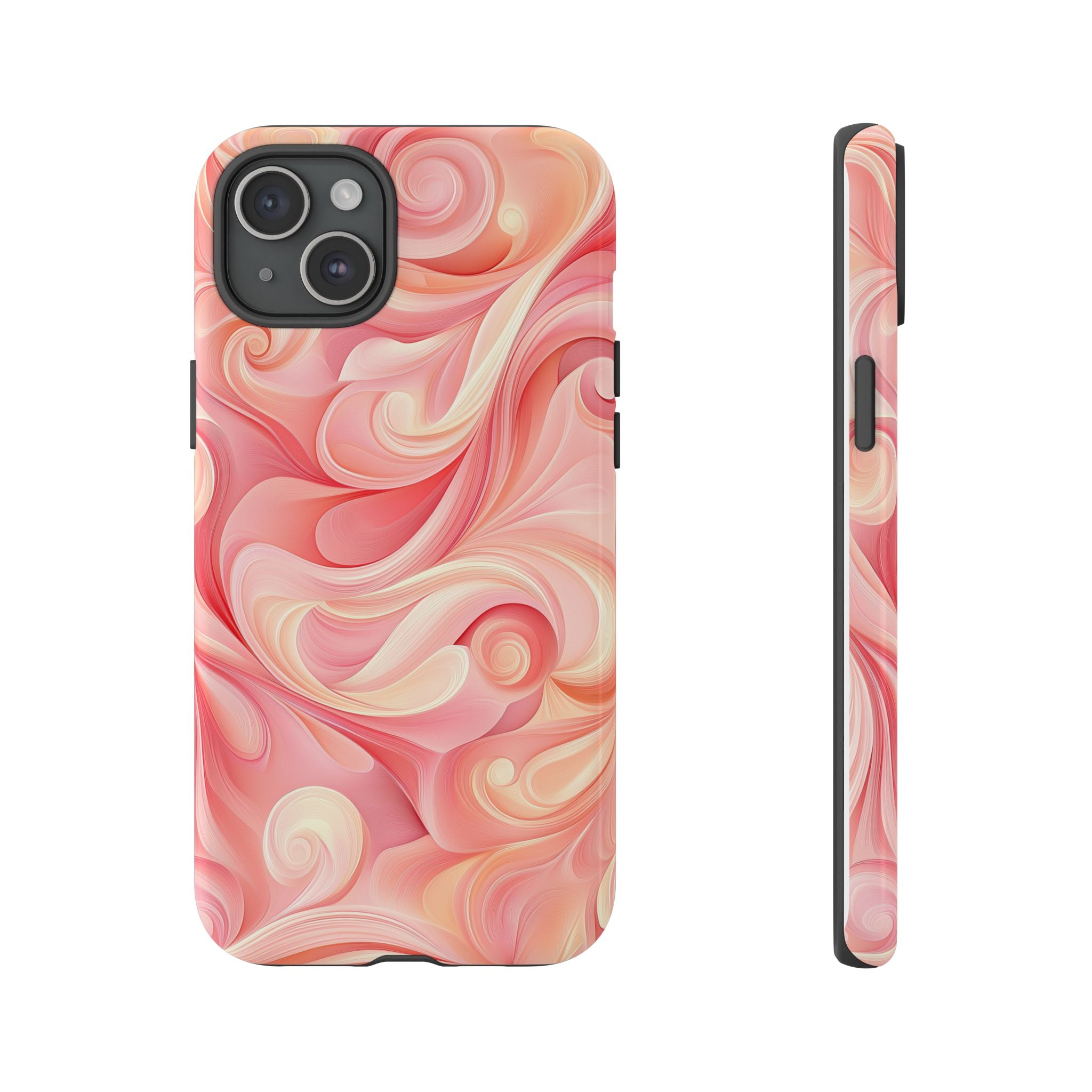 Stylish Phone Case - Tough Cases with Abstract Pink Swirls