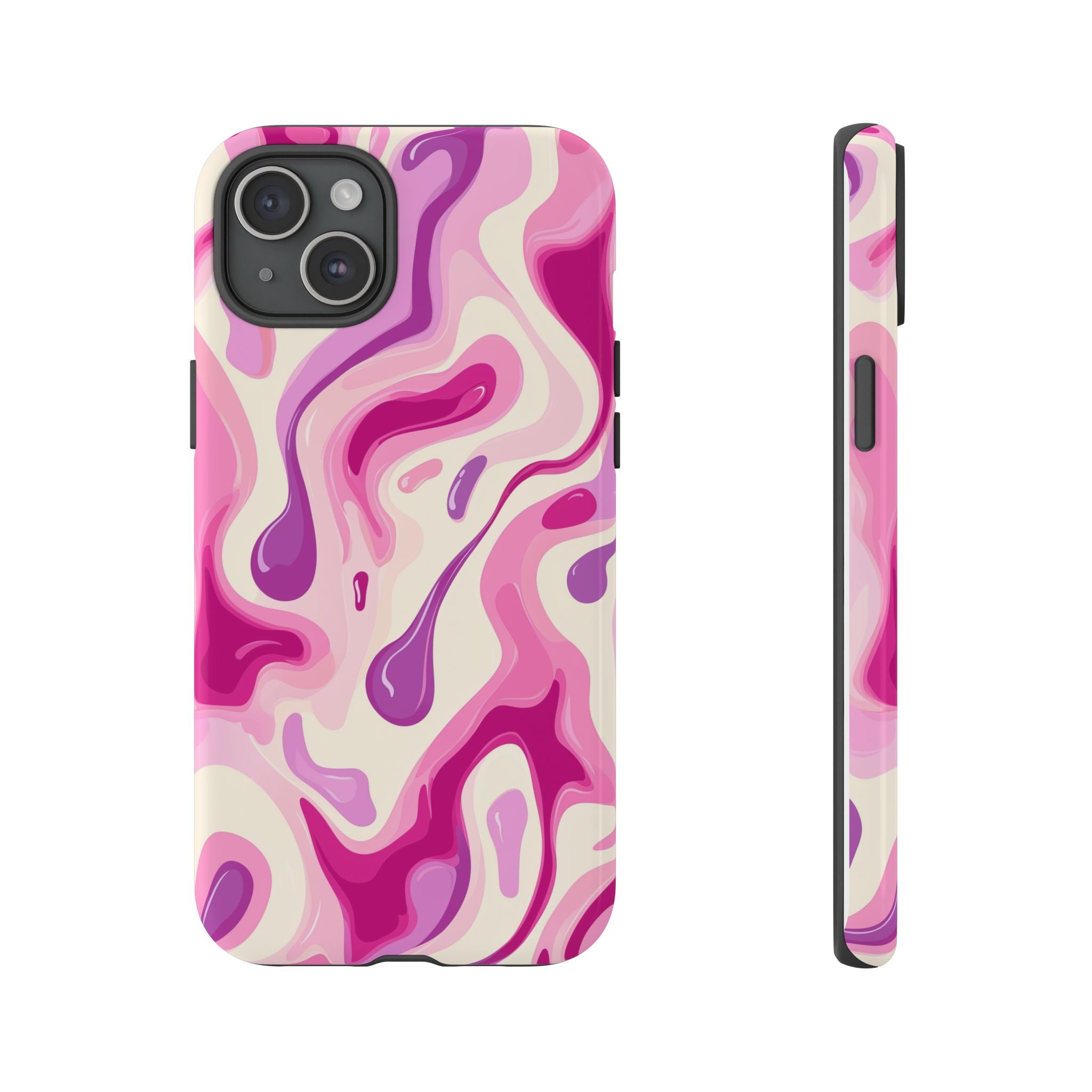 Colorful Phone Case with Abstract Pink Design