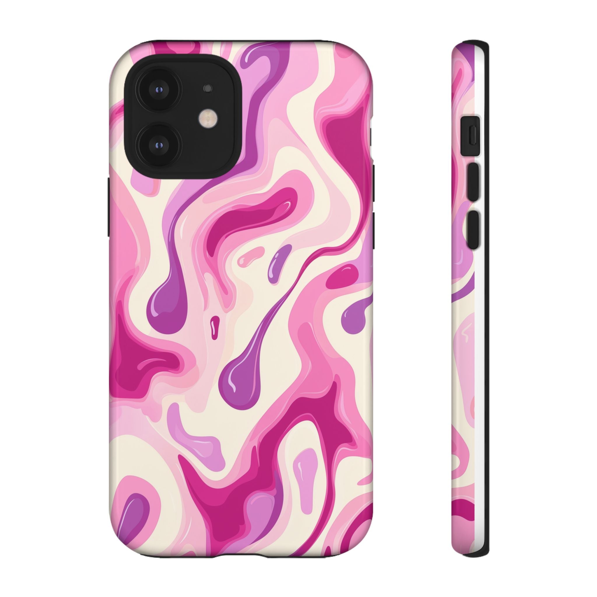 Colorful Phone Case with Abstract Pink Design