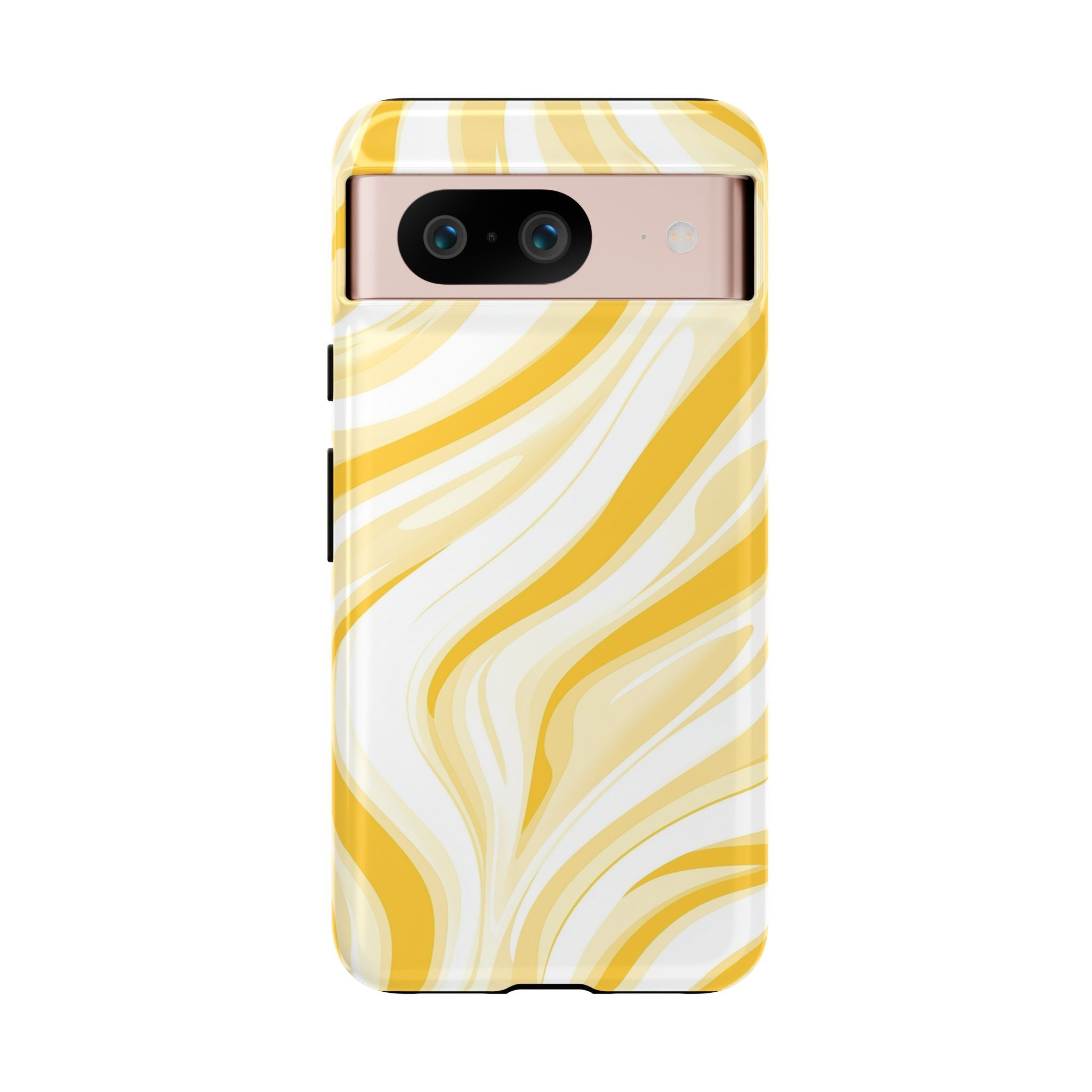 Stylish Phone Case with Yellow Marble Design