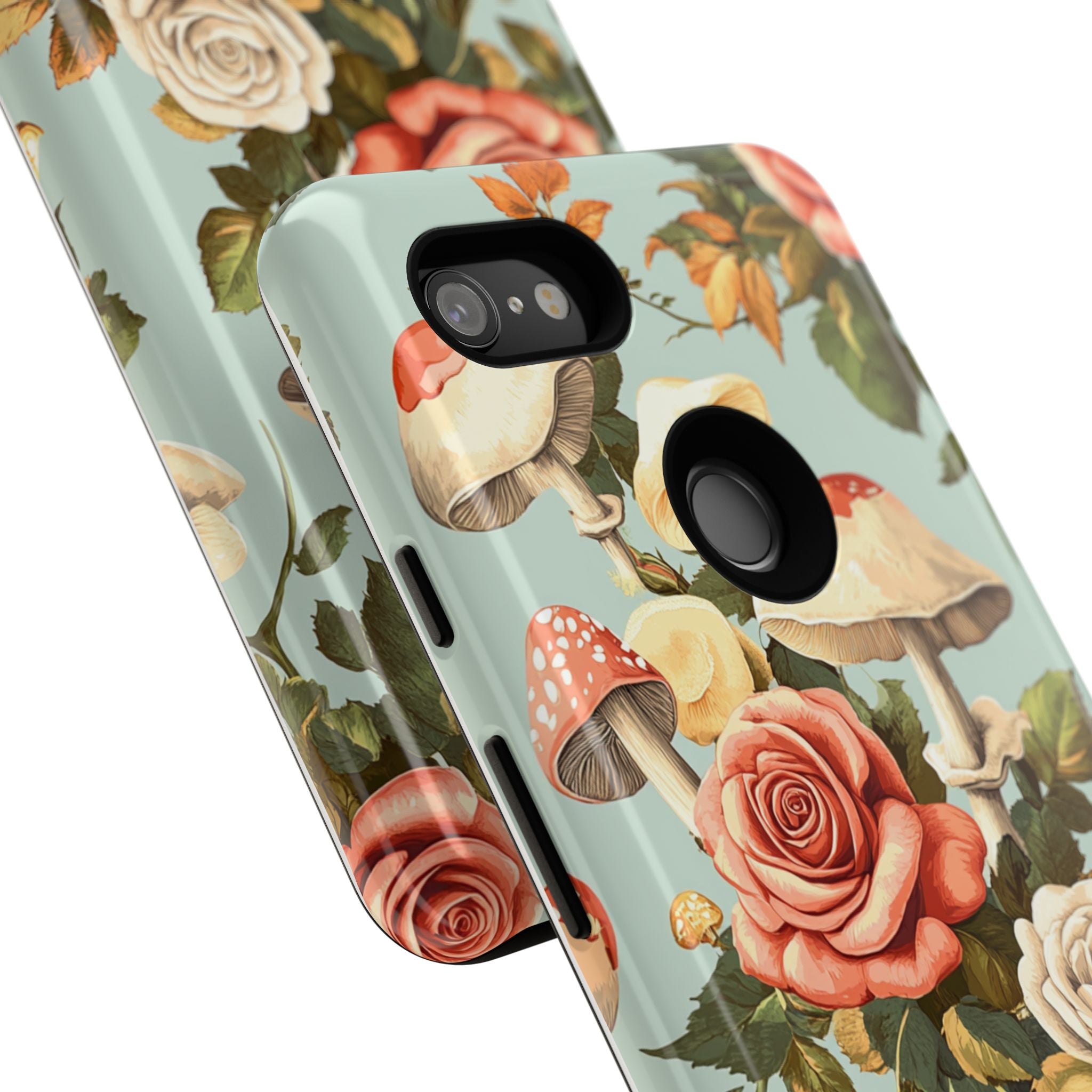 Floral Phone Case - Tough Cases with Mushroom and Rose