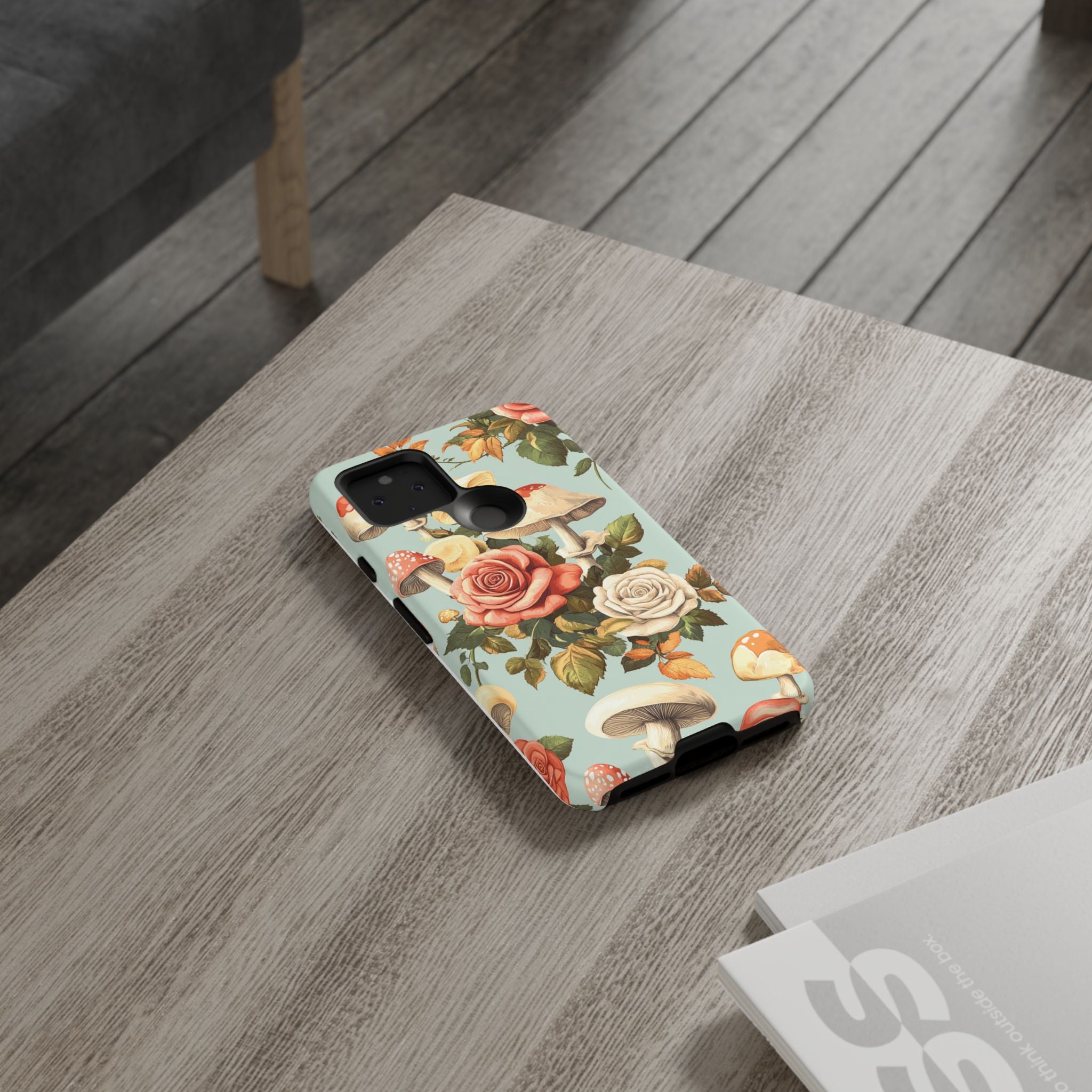 Floral Phone Case - Tough Cases with Mushroom and Rose