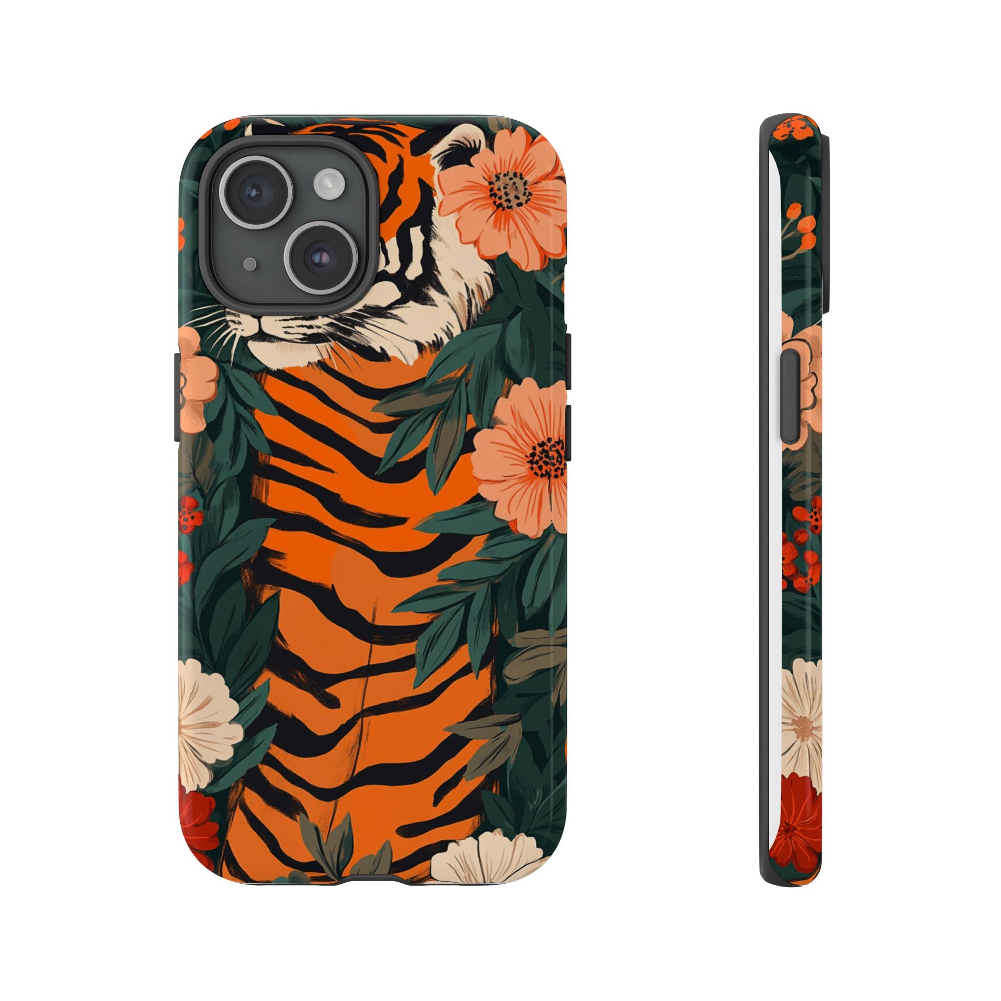 Tough Cases: Floral Tiger Phone Case