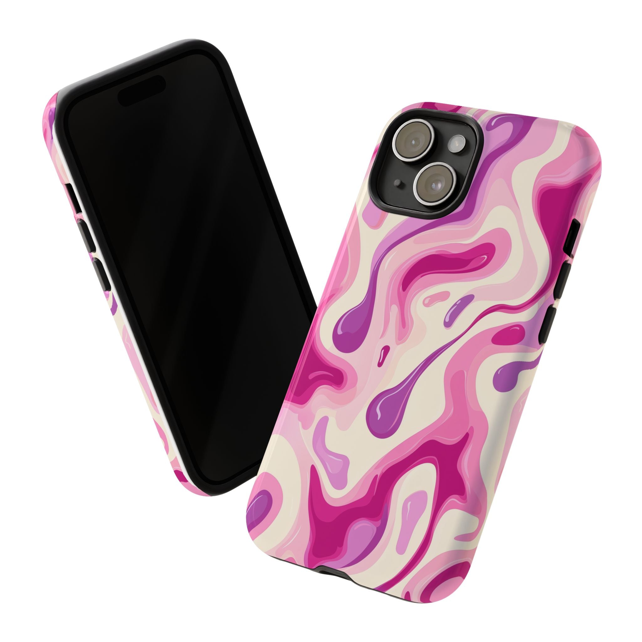 Colorful Phone Case with Abstract Pink Design