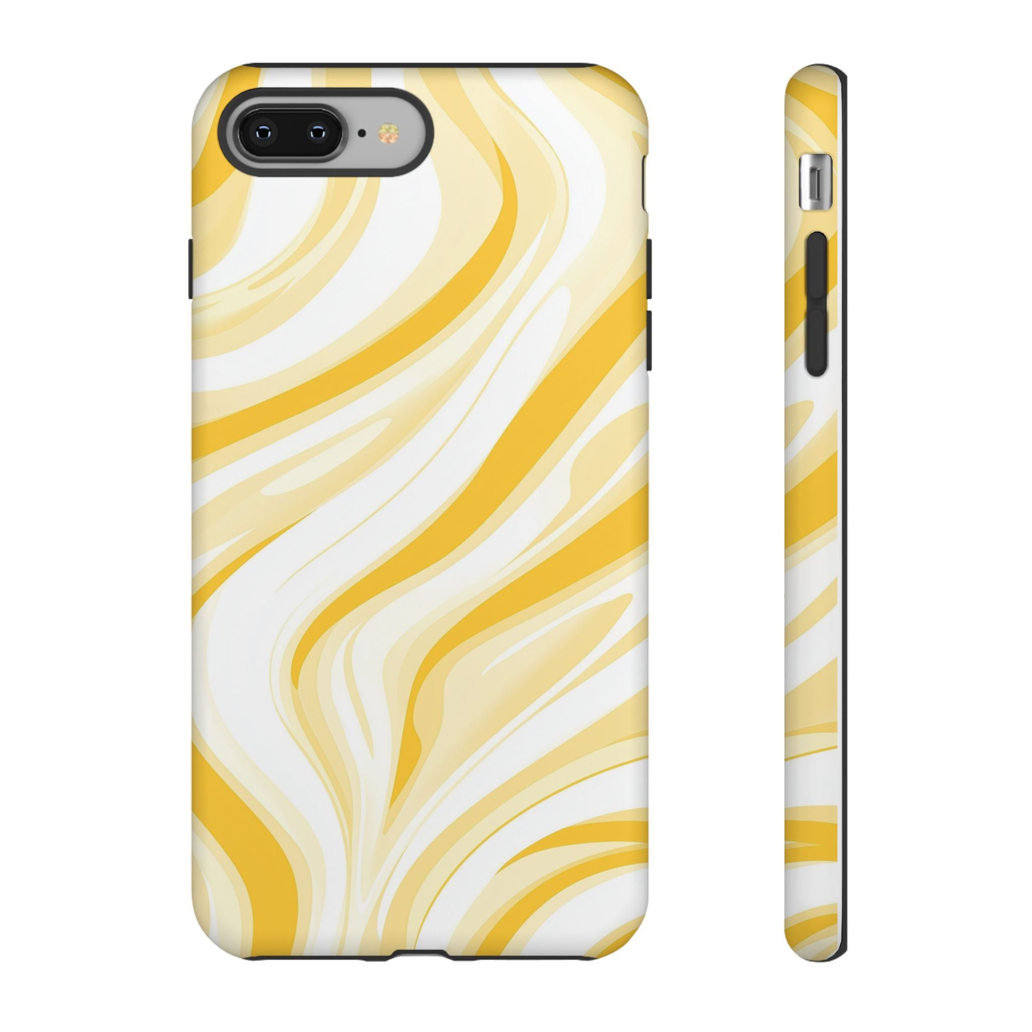 Stylish Phone Case with Yellow Marble Design