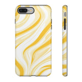 Stylish Phone Case with Yellow Marble Design