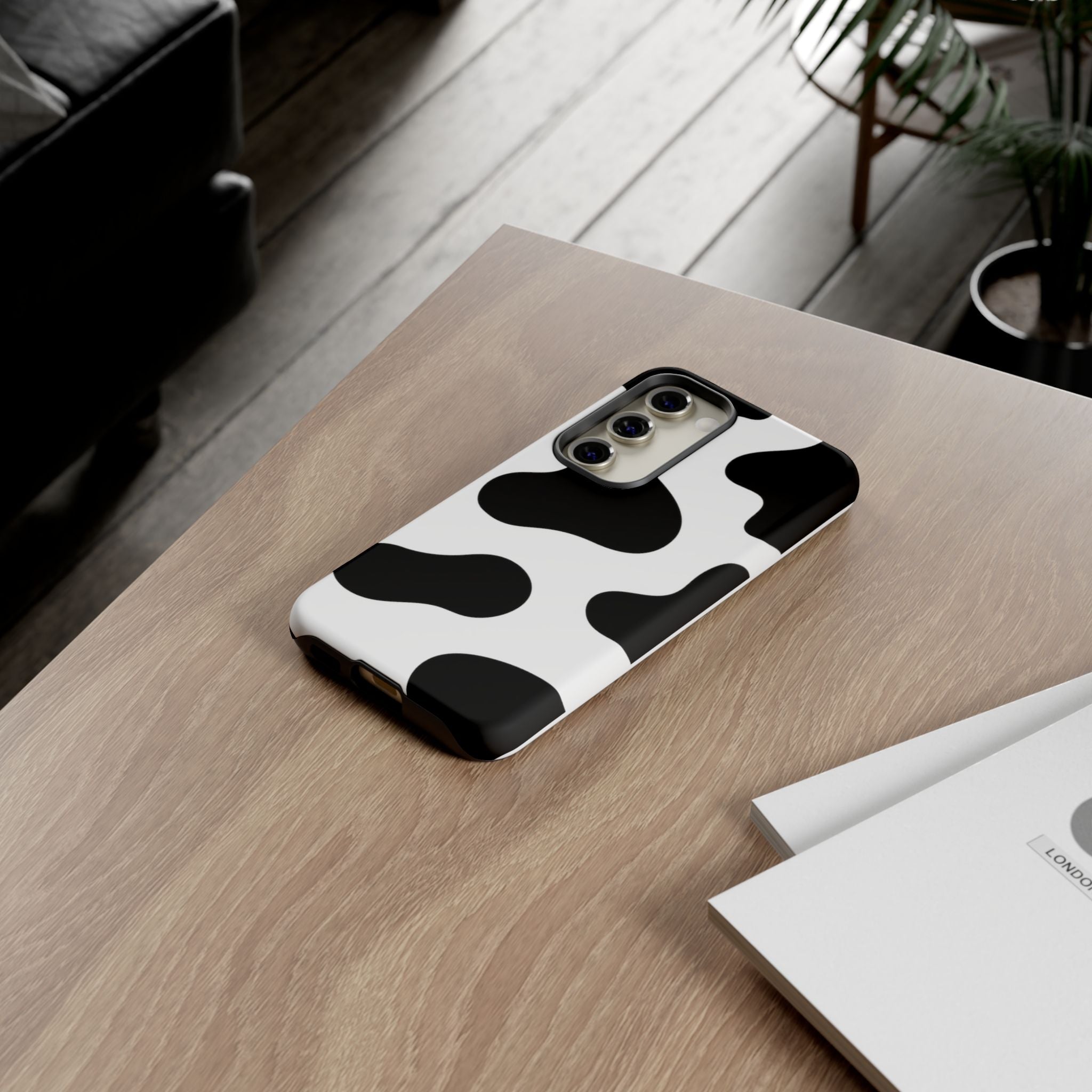 Black and White Cow Print Phone Case, Cute Tough Cases, Animal Print Case, Stylish Smartphone Accessories, Cow Lover Gift