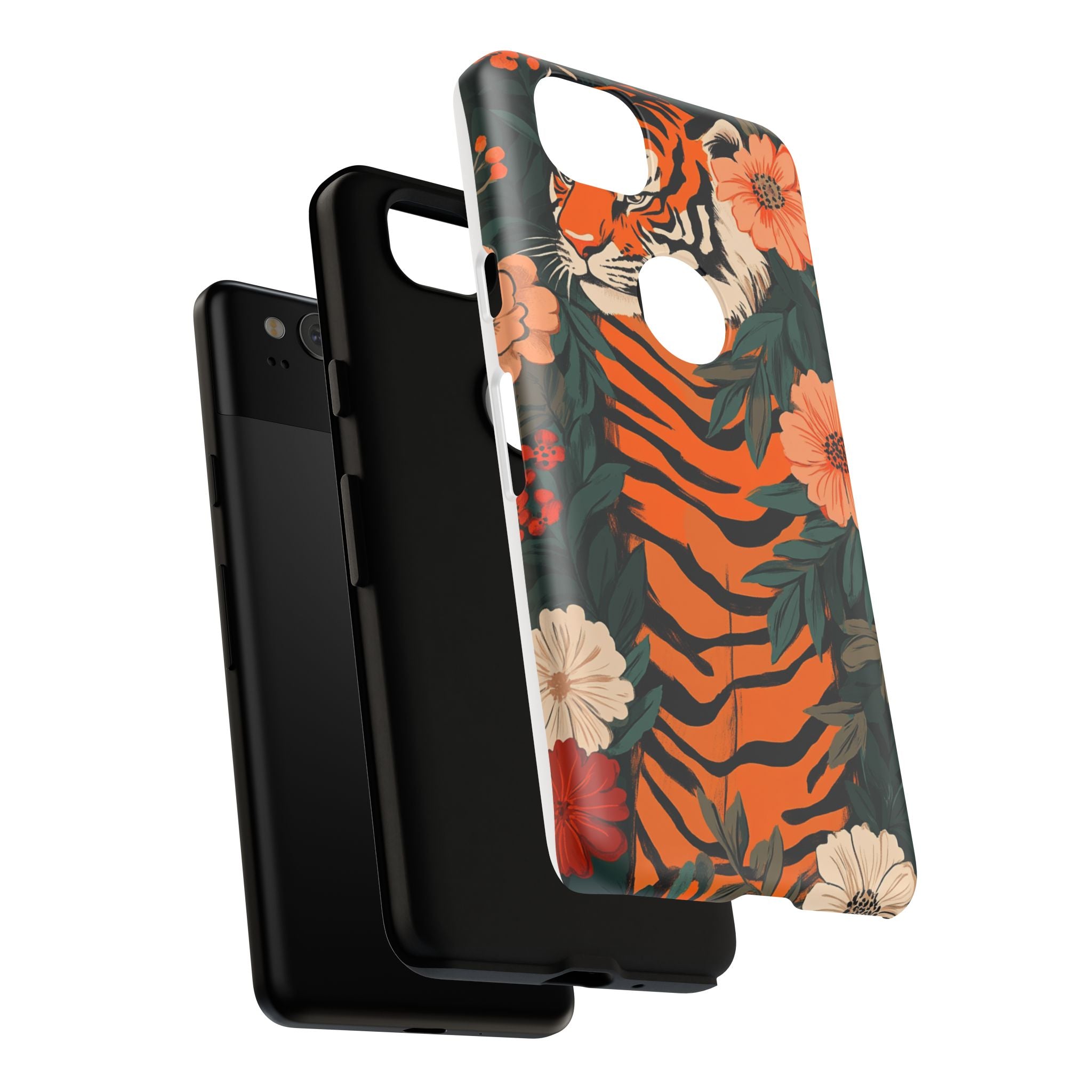 Tough Cases: Floral Tiger Phone Case