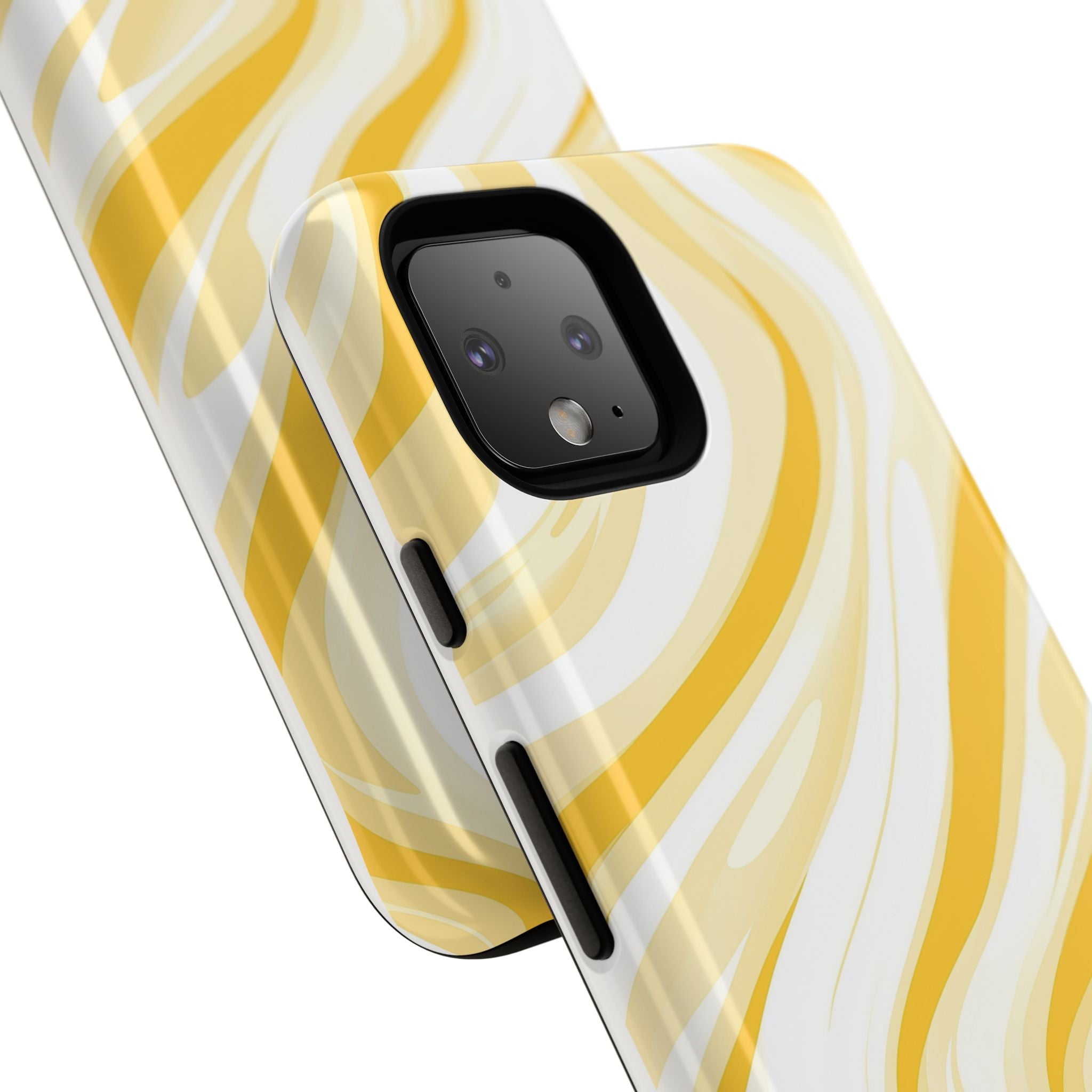 Stylish Phone Case with Yellow Marble Design