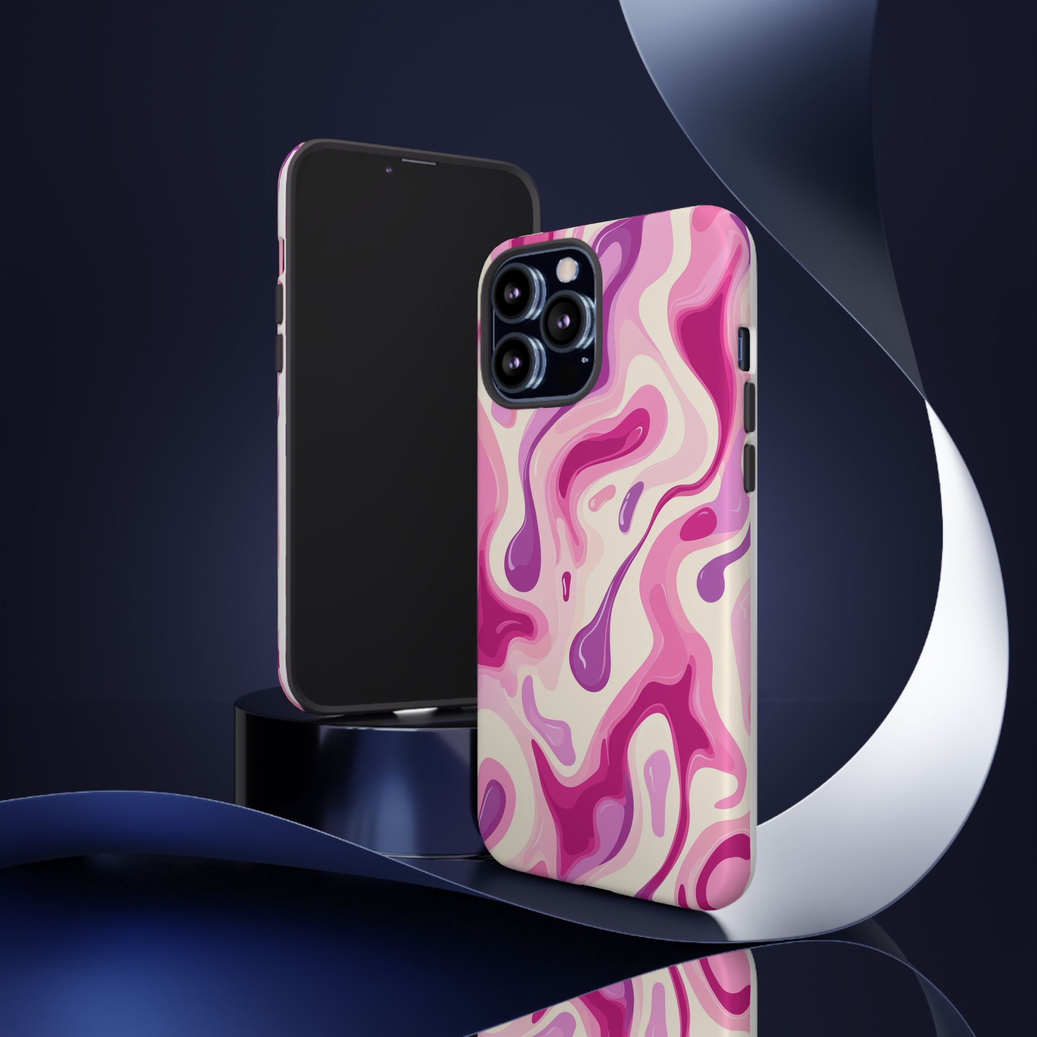 Colorful Phone Case with Abstract Pink Design