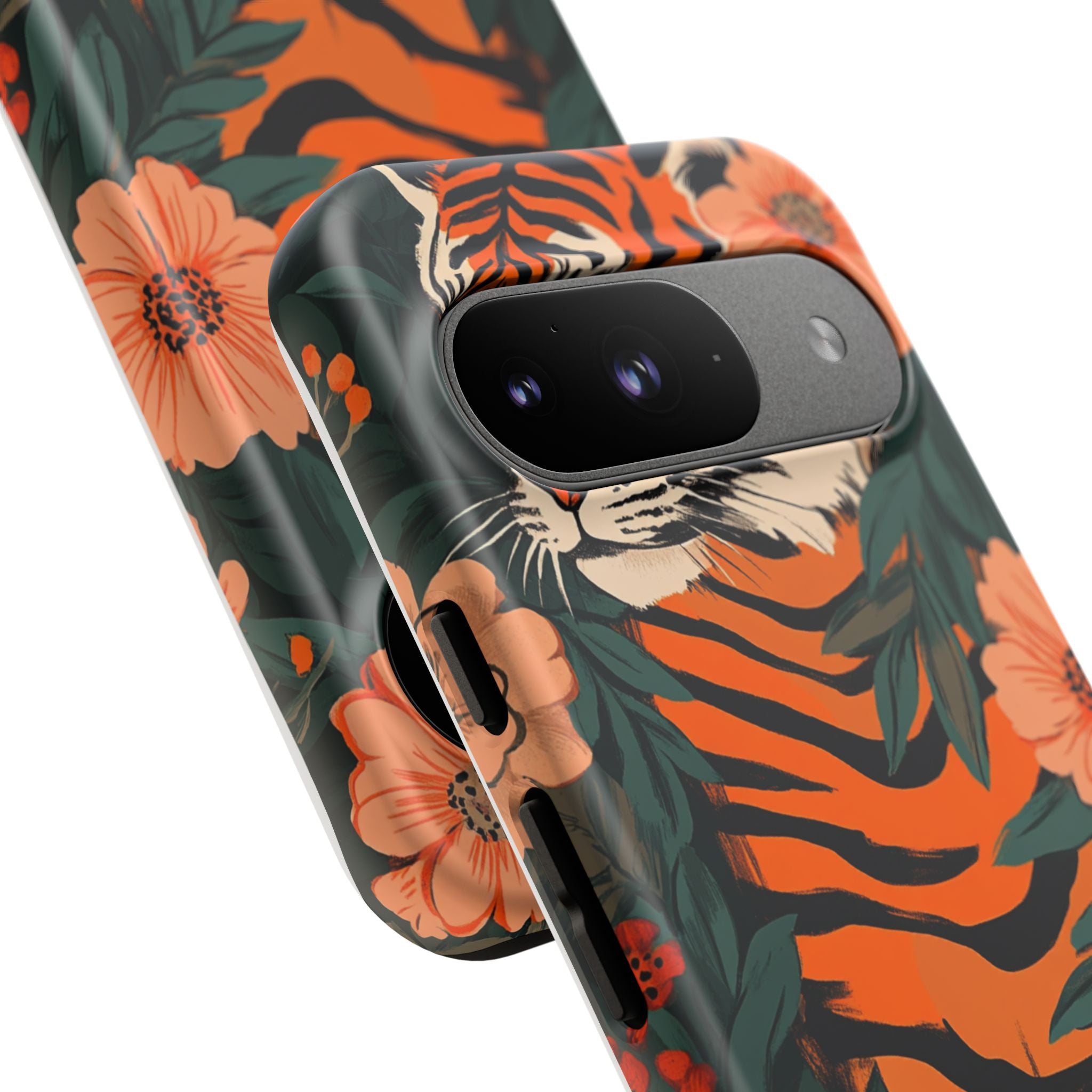 Tough Cases: Floral Tiger Phone Case