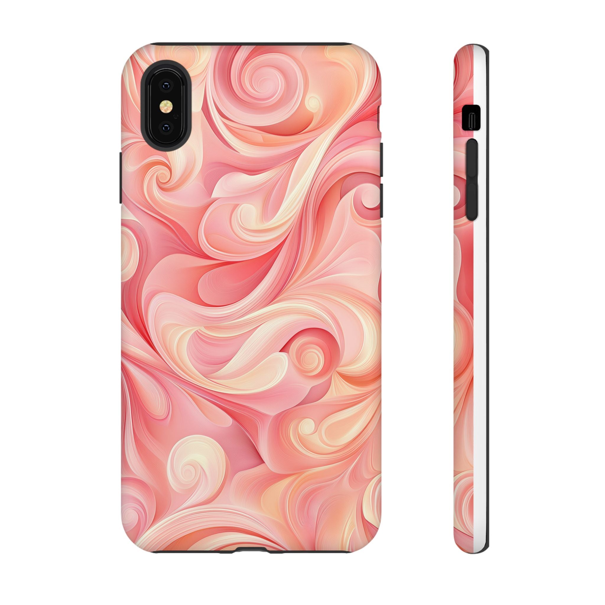 Stylish Phone Case - Tough Cases with Abstract Pink Swirls