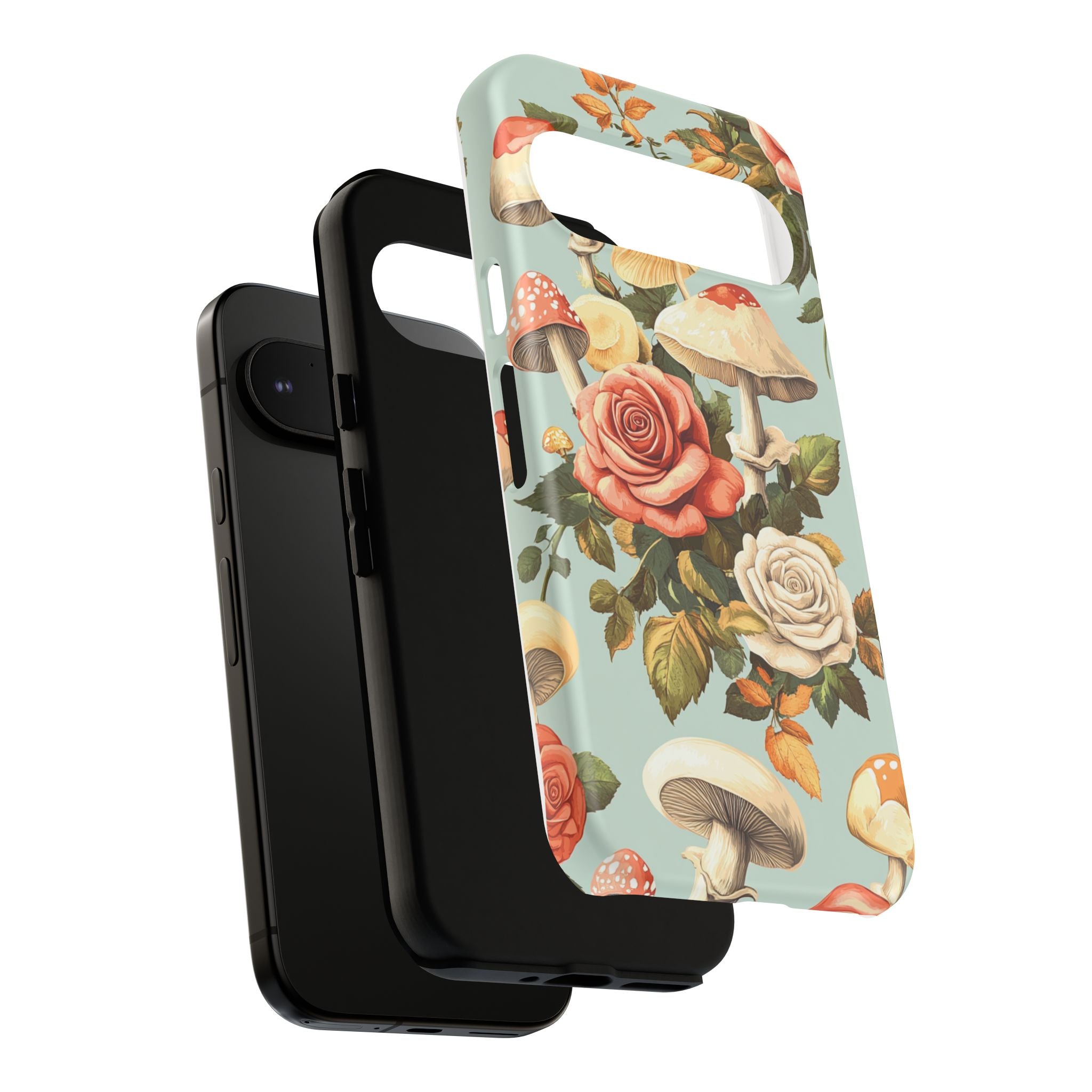 Floral Phone Case - Tough Cases with Mushroom and Rose