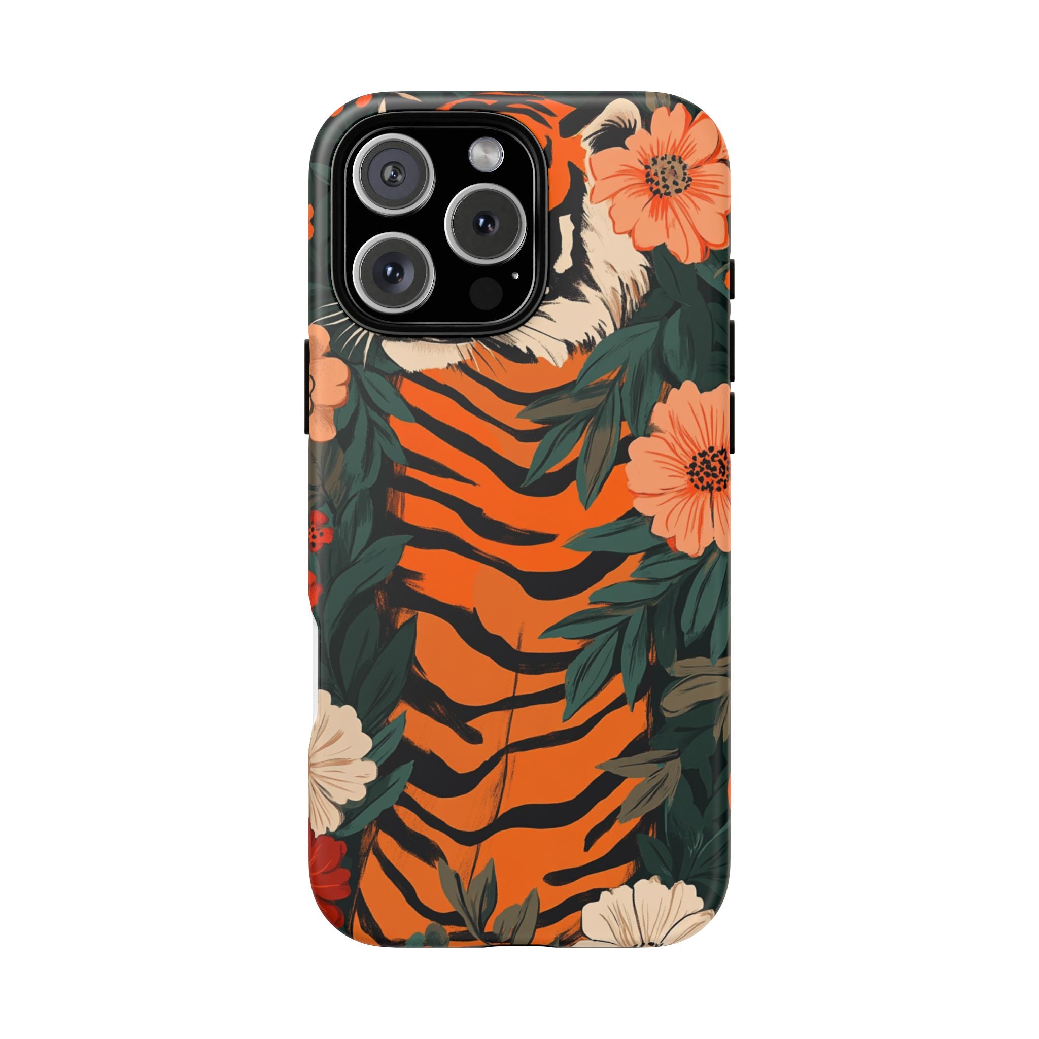 Tough Cases: Floral Tiger Phone Case