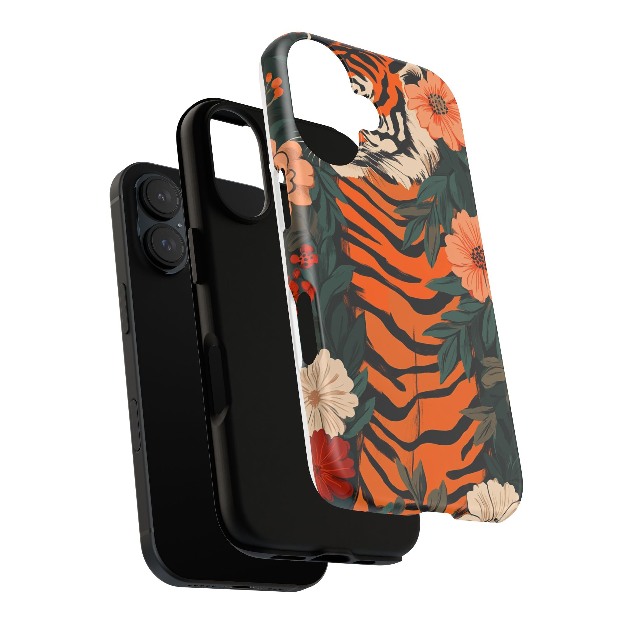 Tough Cases: Floral Tiger Phone Case