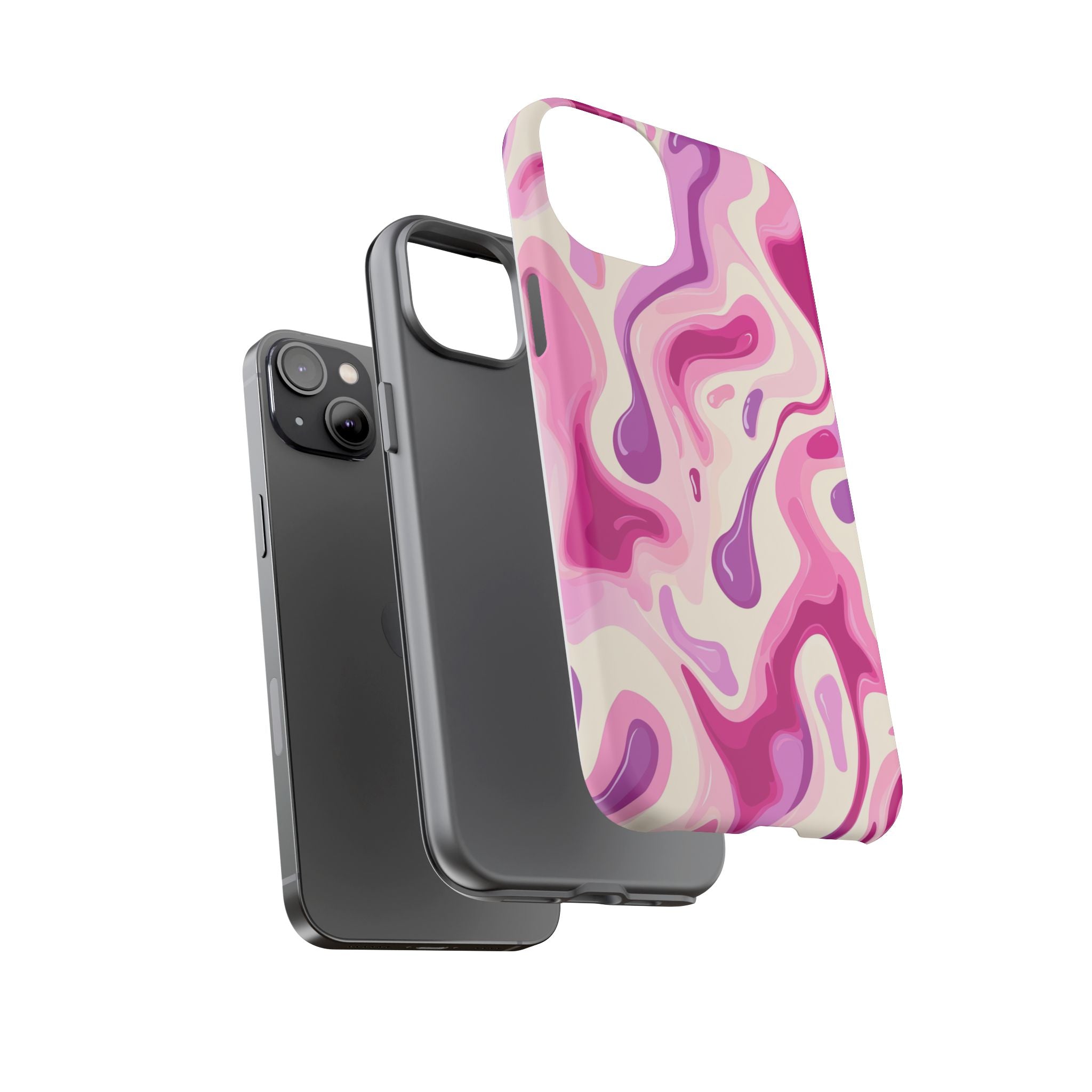 Colorful Phone Case with Abstract Pink Design