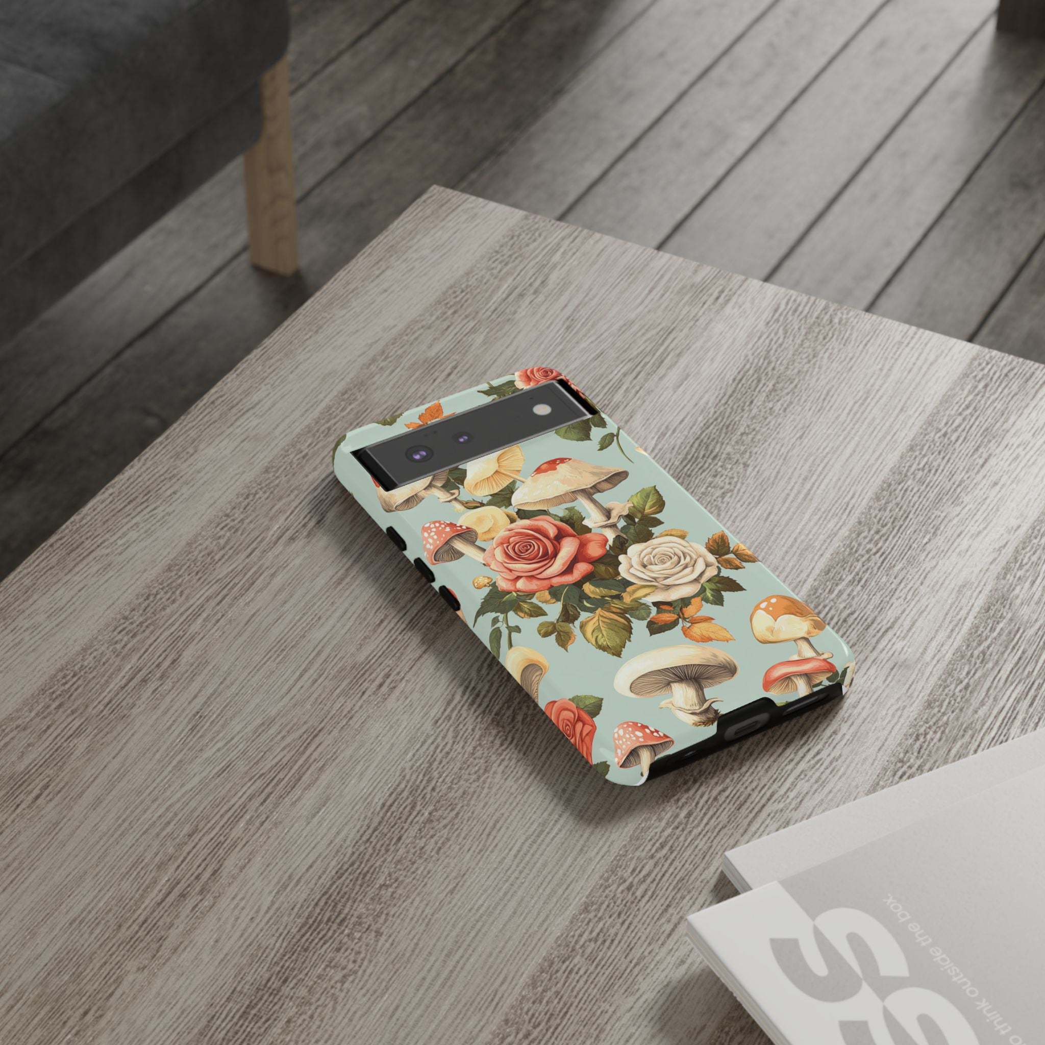 Floral Phone Case - Tough Cases with Mushroom and Rose