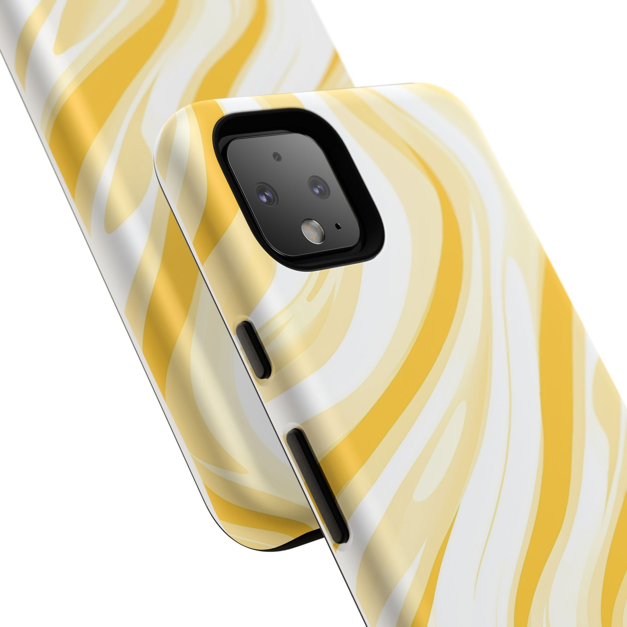 Stylish Phone Case with Yellow Marble Design