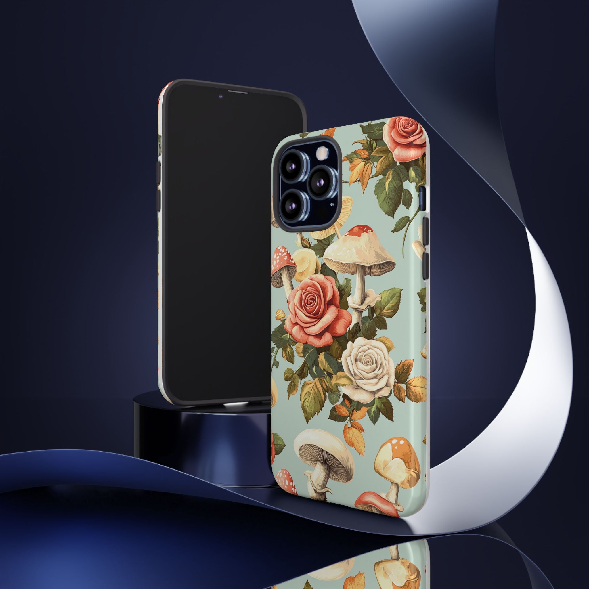 Floral Phone Case - Tough Cases with Mushroom and Rose