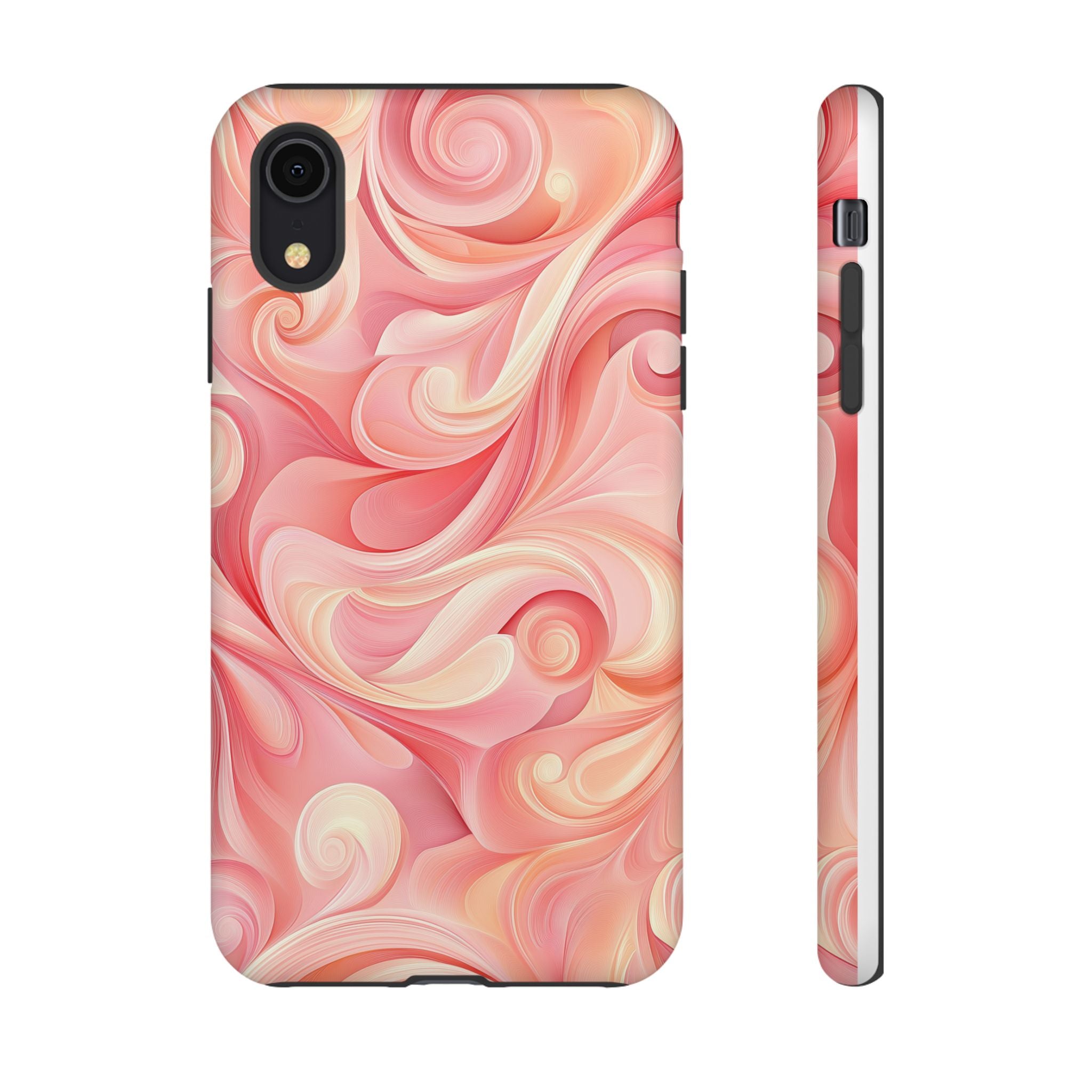Stylish Phone Case - Tough Cases with Abstract Pink Swirls