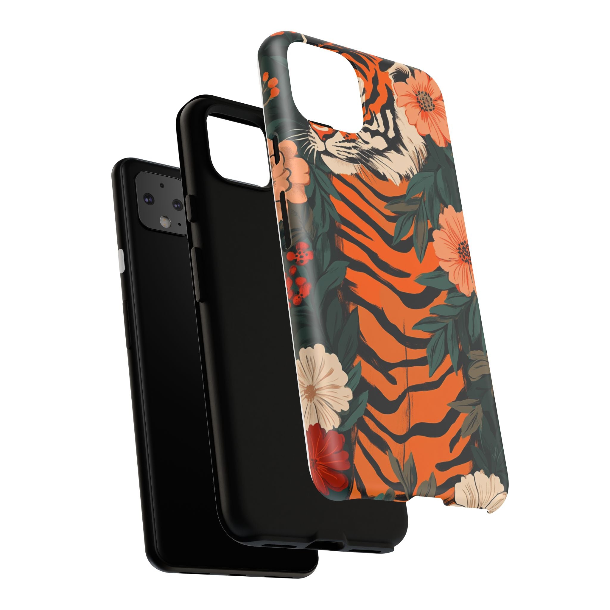 Tough Cases: Floral Tiger Phone Case