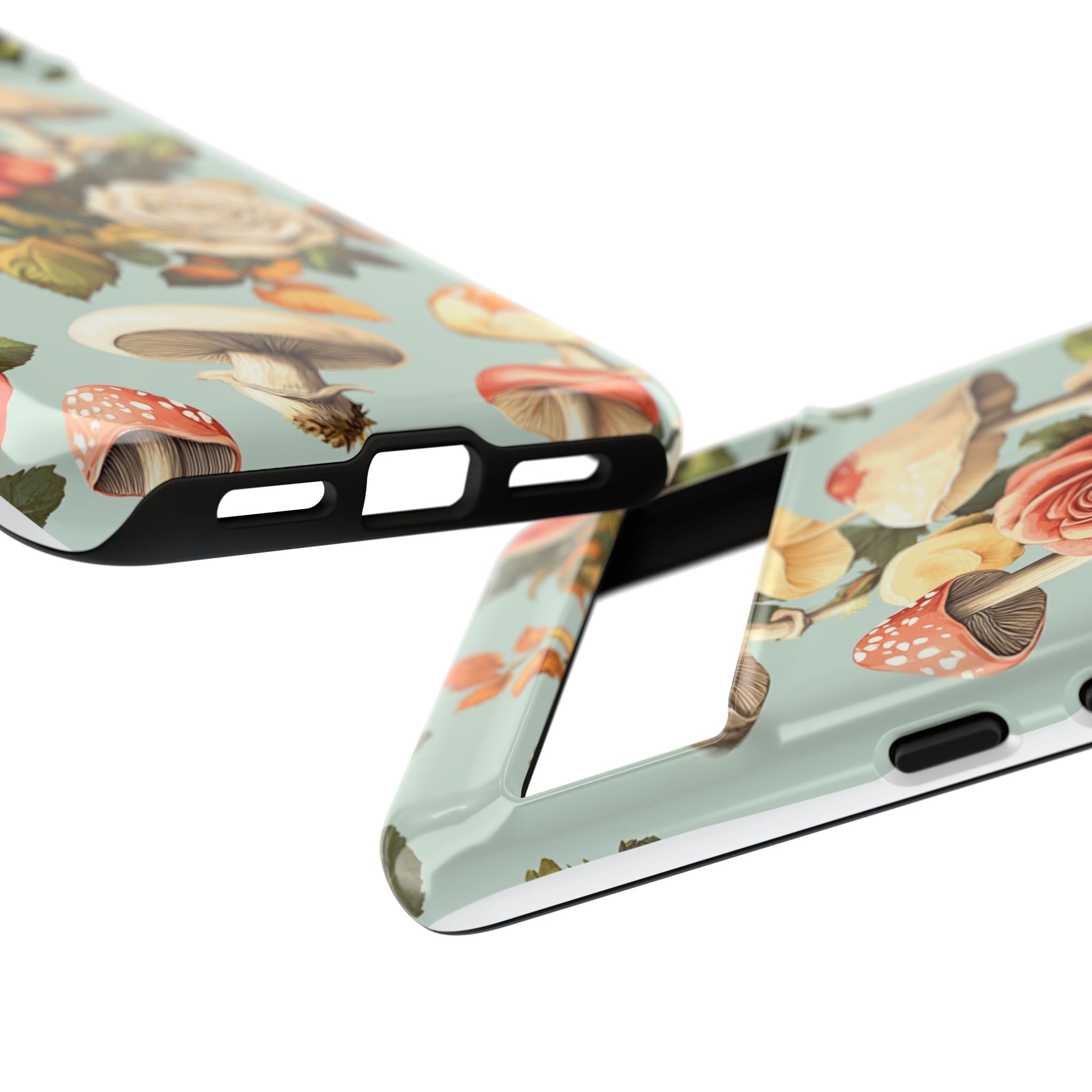 Floral Phone Case - Tough Cases with Mushroom and Rose