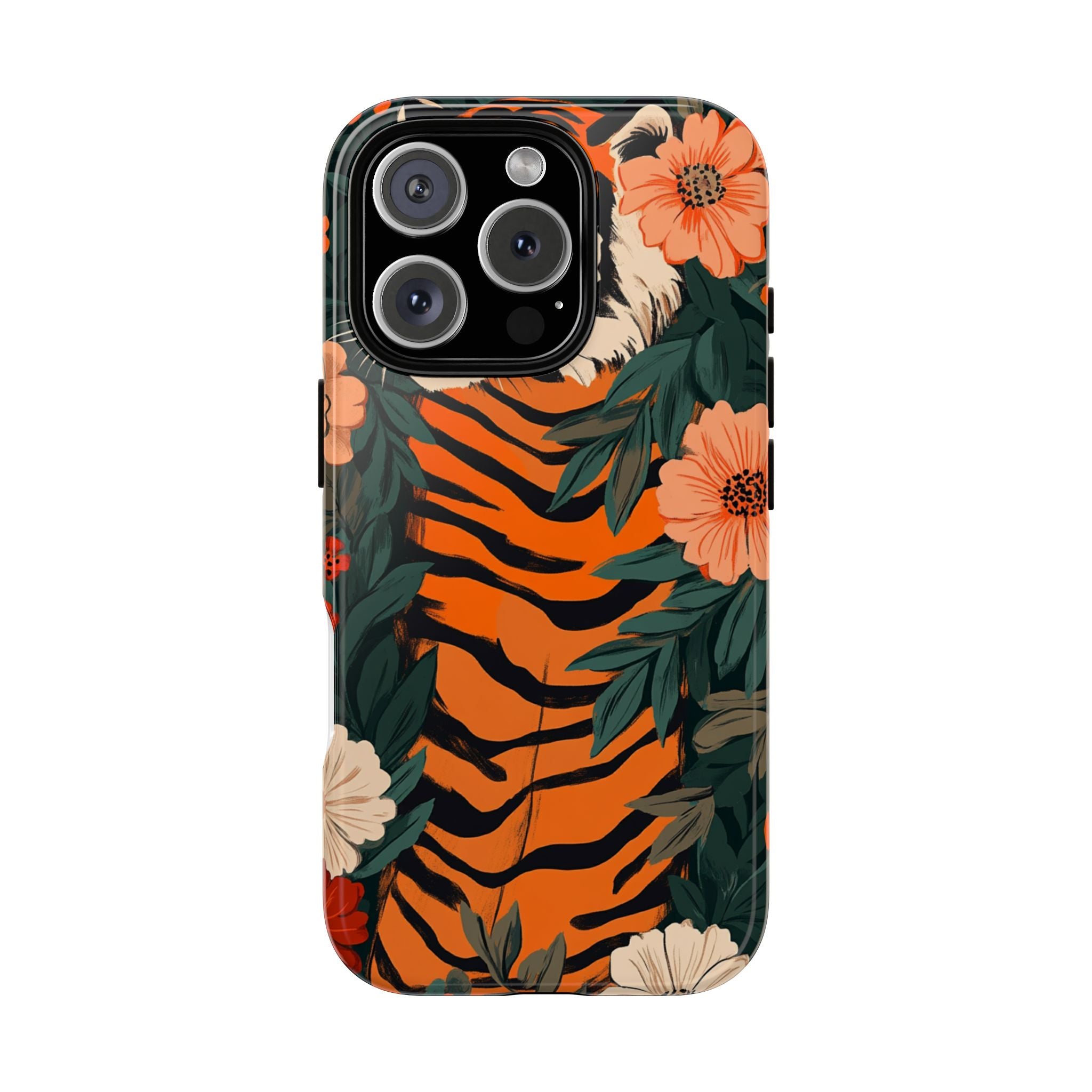 Tough Cases: Floral Tiger Phone Case