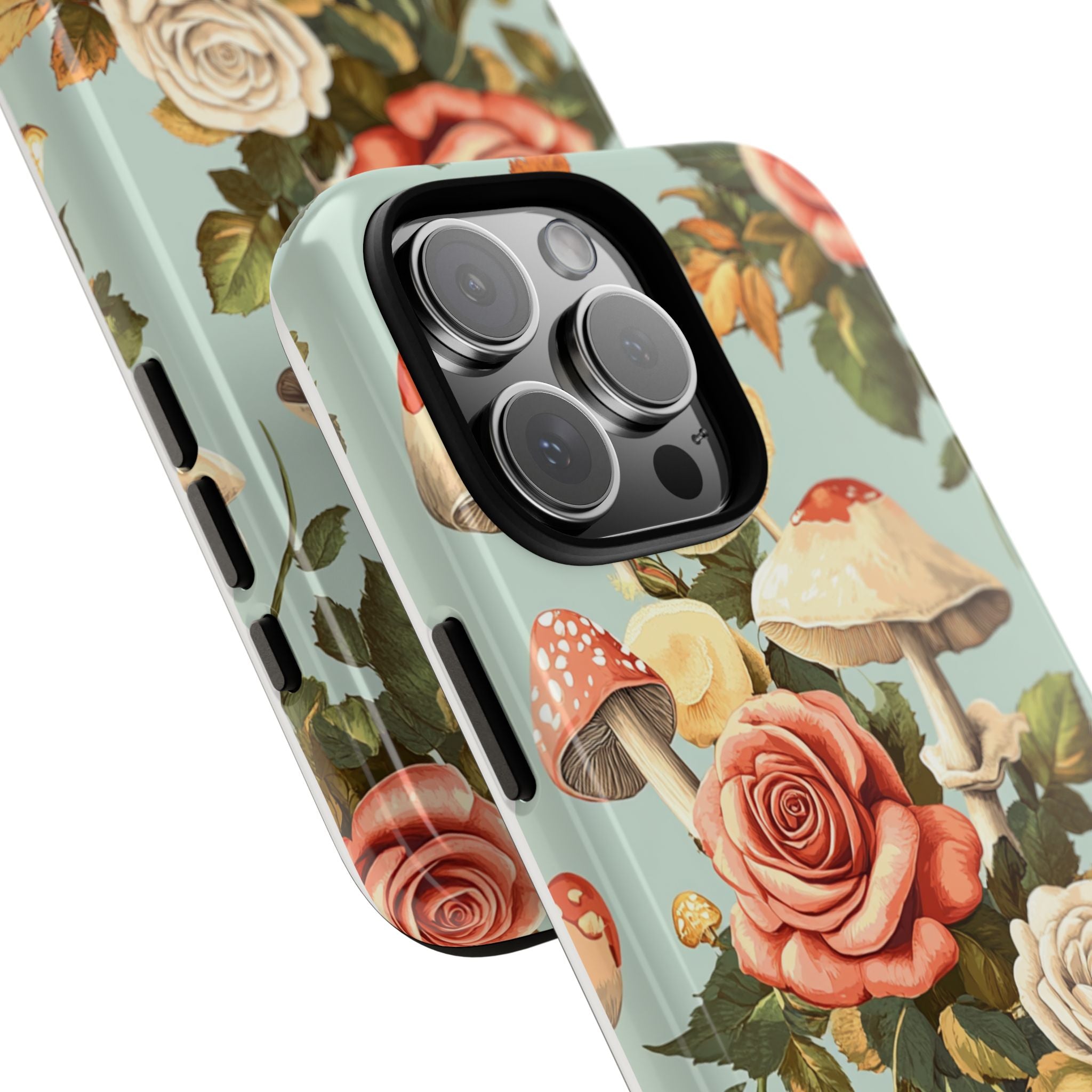 Floral Phone Case - Tough Cases with Mushroom and Rose