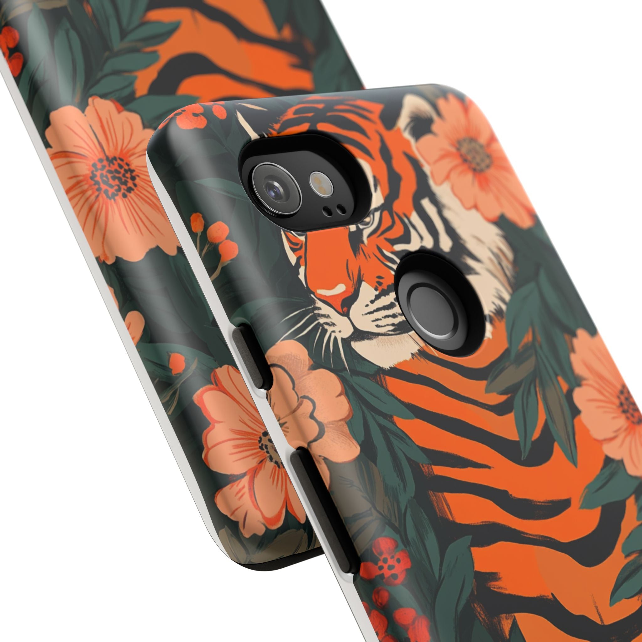 Tough Cases: Floral Tiger Phone Case