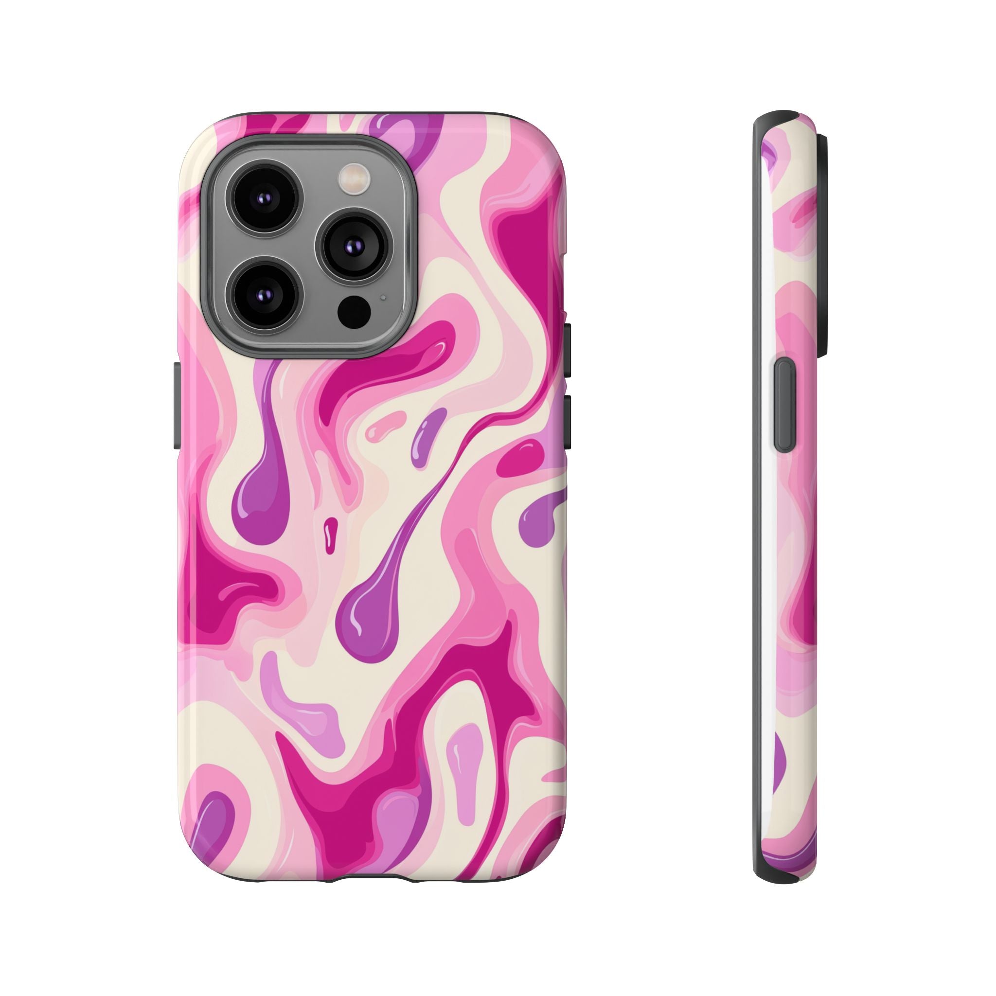 Colorful Phone Case with Abstract Pink Design