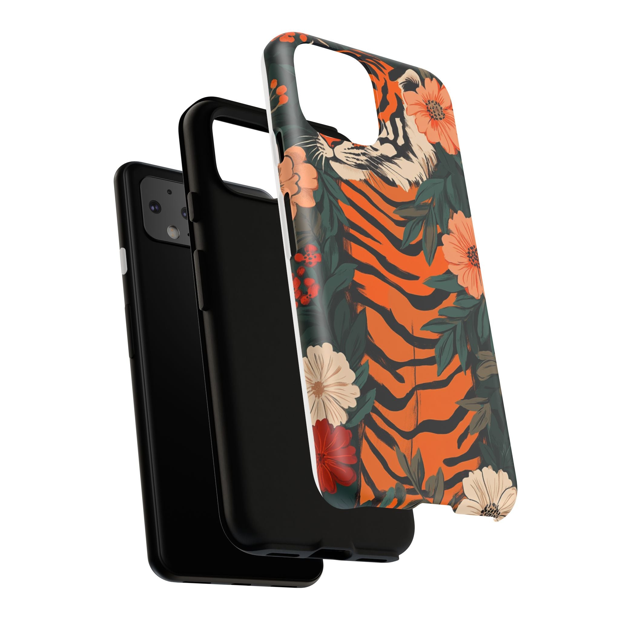 Tough Cases: Floral Tiger Phone Case